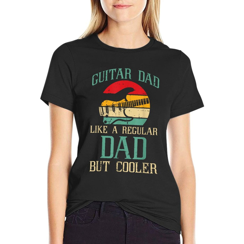 Guitar Dad Like Regular But Cooler Funny Fathers Day Papa  Oversized Silhouette T-Shirt