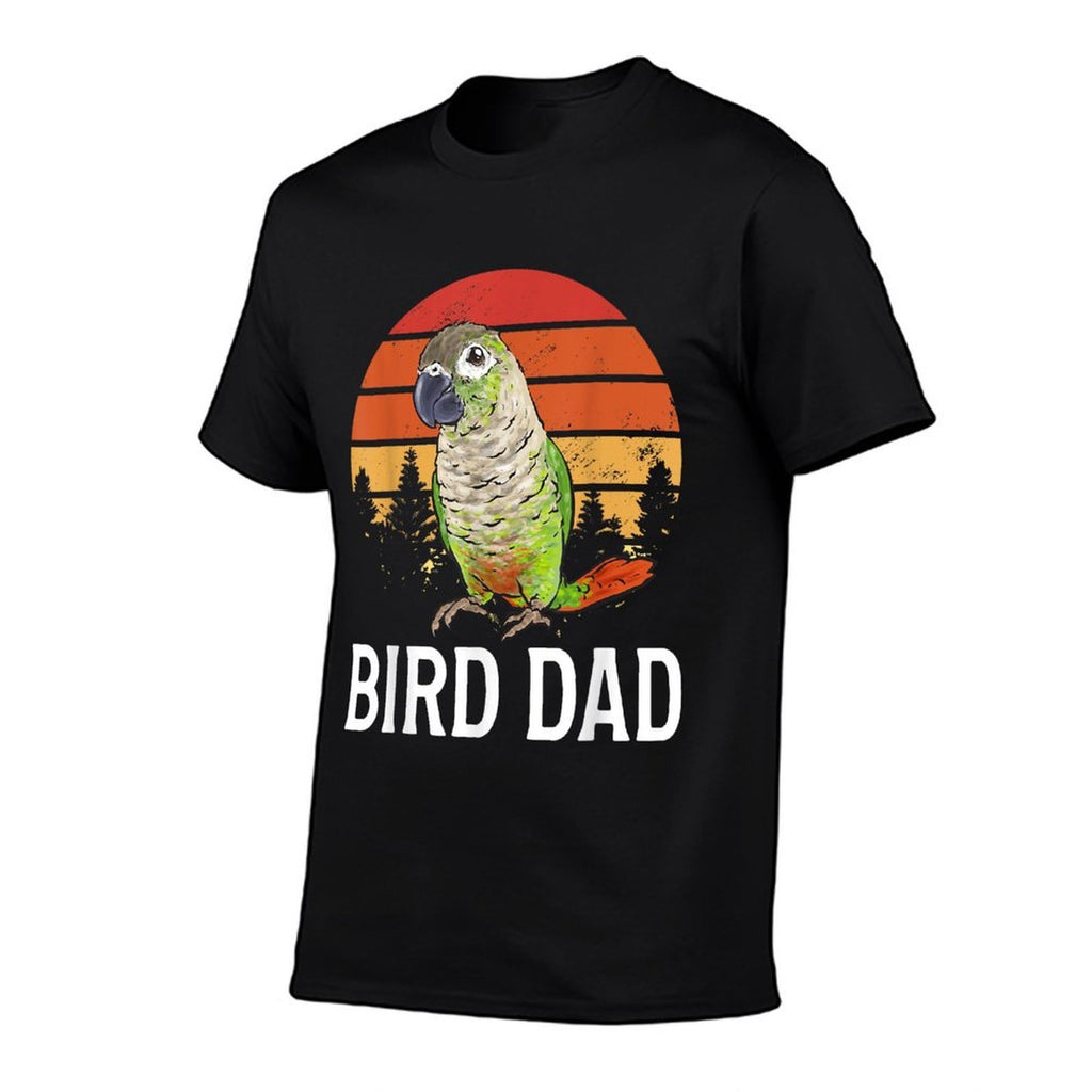 Green Cheek Conure Parrot Bird Dad  Rolled Sleeves T-Shirt