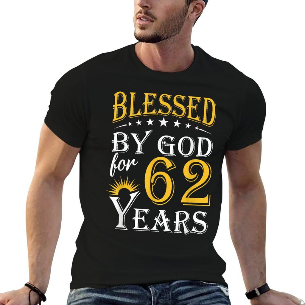 Vintage Blessed by God for 62 Years Happy 62nd Birthday  Stretchy T-Shirt