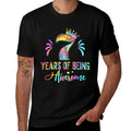 Kids Seven Year Old Rainbow 7th Birthday Leopard For Girls 7  Odor-resistant T-Shirt