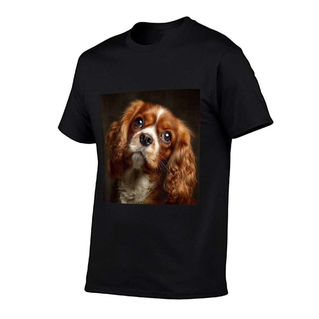 Cavalier King Charles Spaniel Dogs  Rolled Sleeves T-Shirt