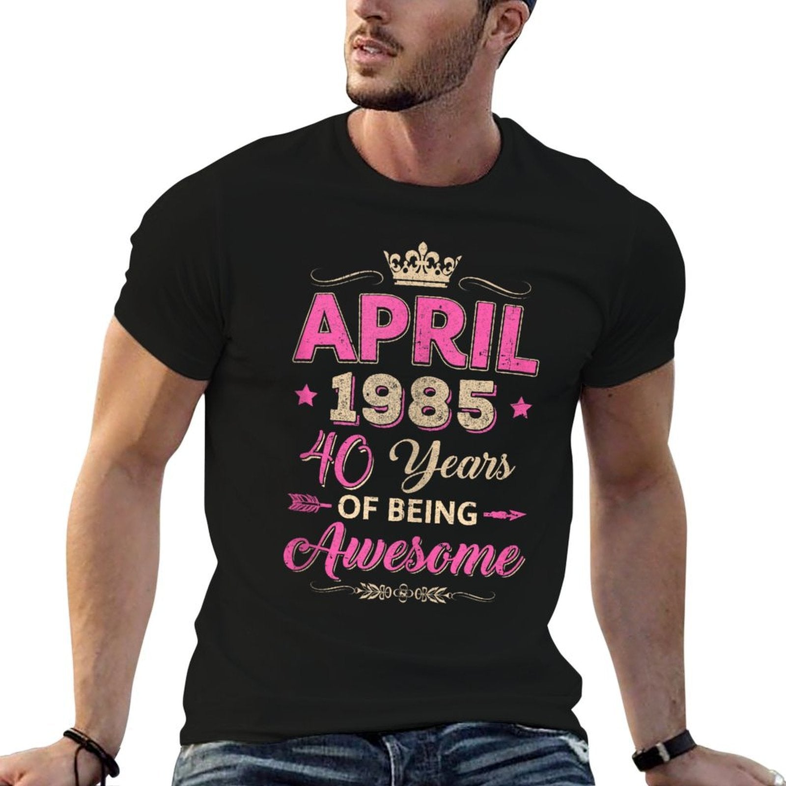 April 1985 40 Years Of Being Awesome Retro 40Th Birthday  Classic T-Shirt