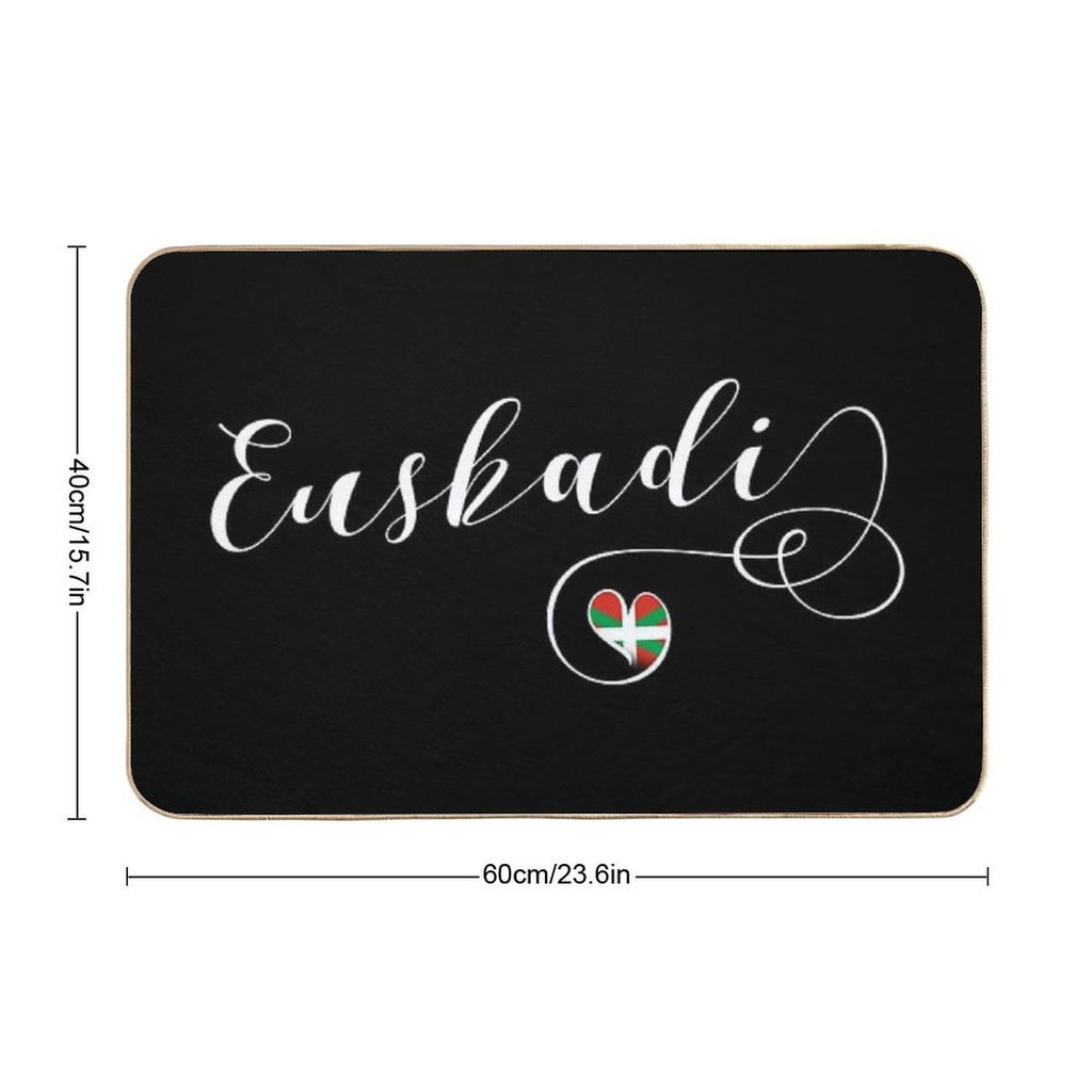 Euskadi, Basque Country, Heart, Flag  Long-Lasting Bath Mat