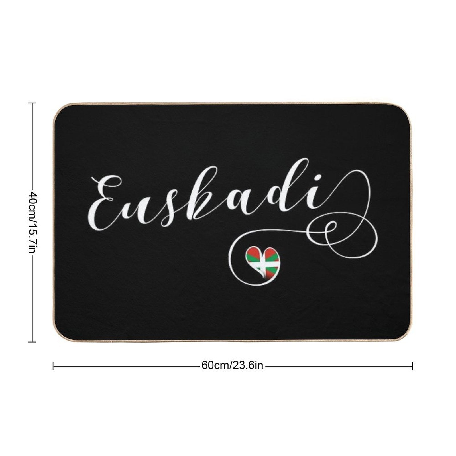 Euskadi, Basque Country, Heart, Flag  Long-Lasting Bath Mat