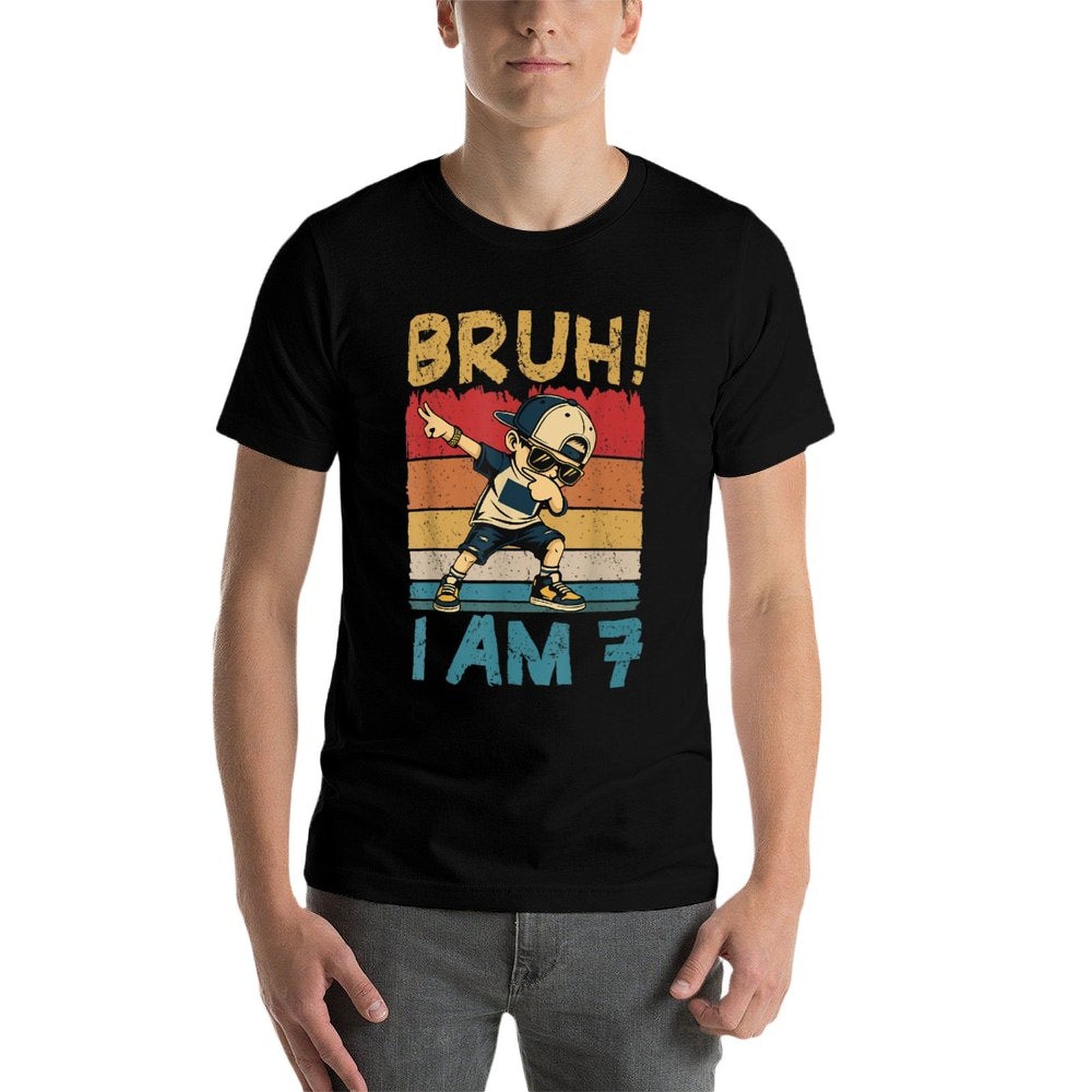 Bruh I'm 7 Seven 7th Birthday Dabbing 7 Years Old Boy Kids  Odor-resistant T-Shirt