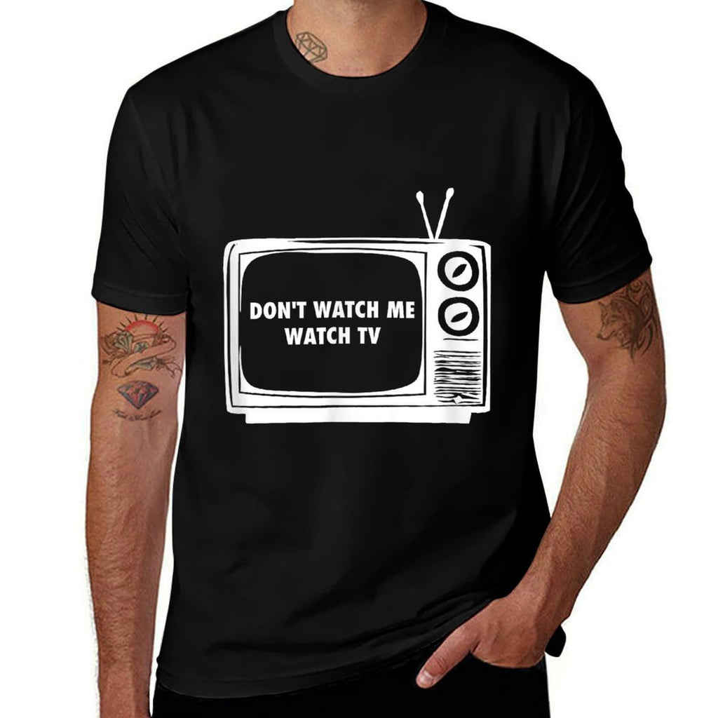 BigBossBrand Funny Dont Watch Me Watch TV - Black, Unisex-Adults, Girls -,, Modern Style, Casual Wear, Television Theme  Relaxed-fit T-Shirt