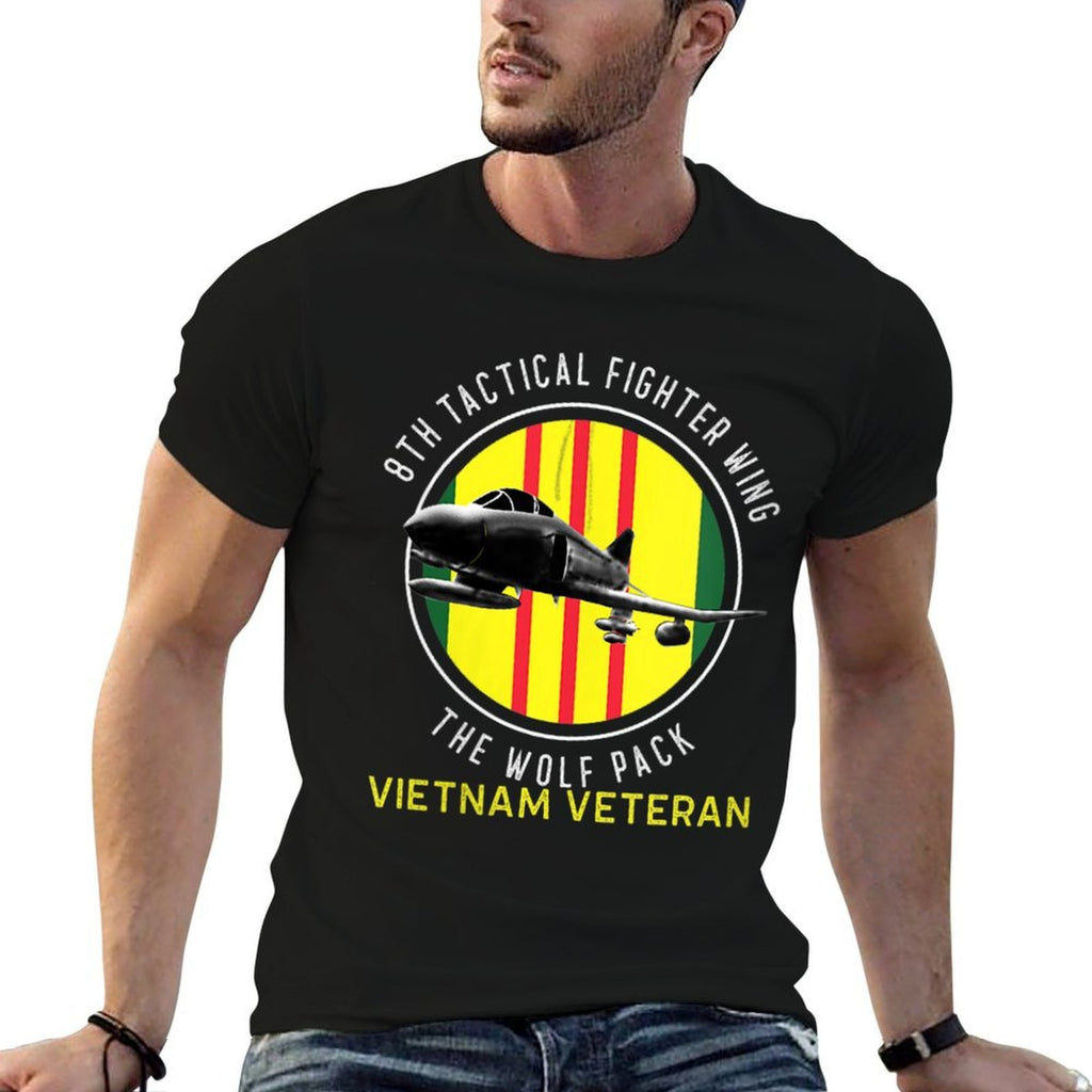 Womens 8th TAC Fighter Wing "Wolf Pack" Vietnam Veteran F-4  Tagless Design T-Shirt
