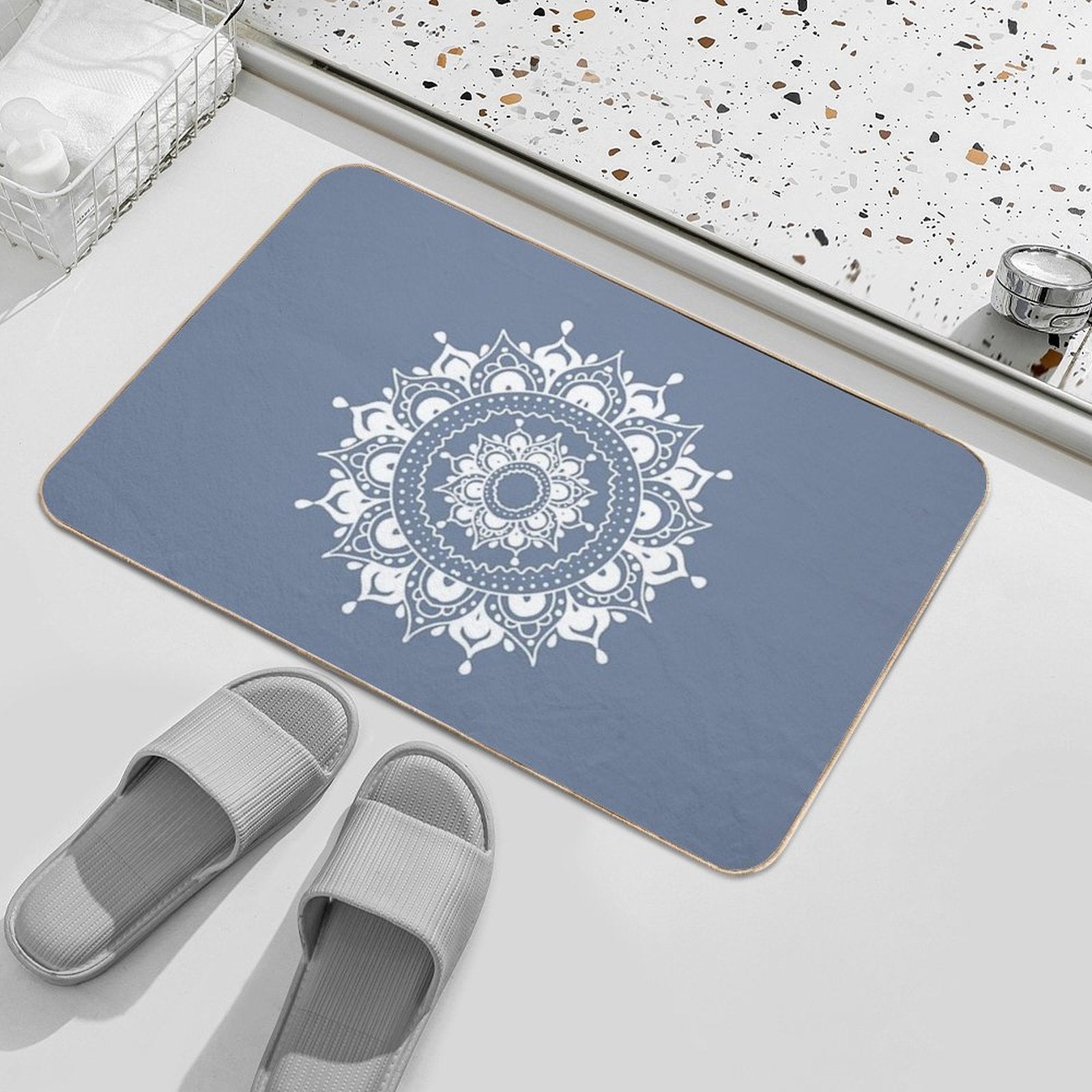 Classic Black And White Mandala Art Durable Bath Mat