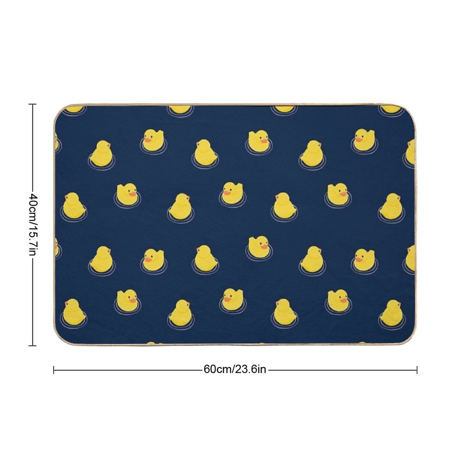 Rubber Ducks - Navy Blue  Easy To Clean Bath Mat