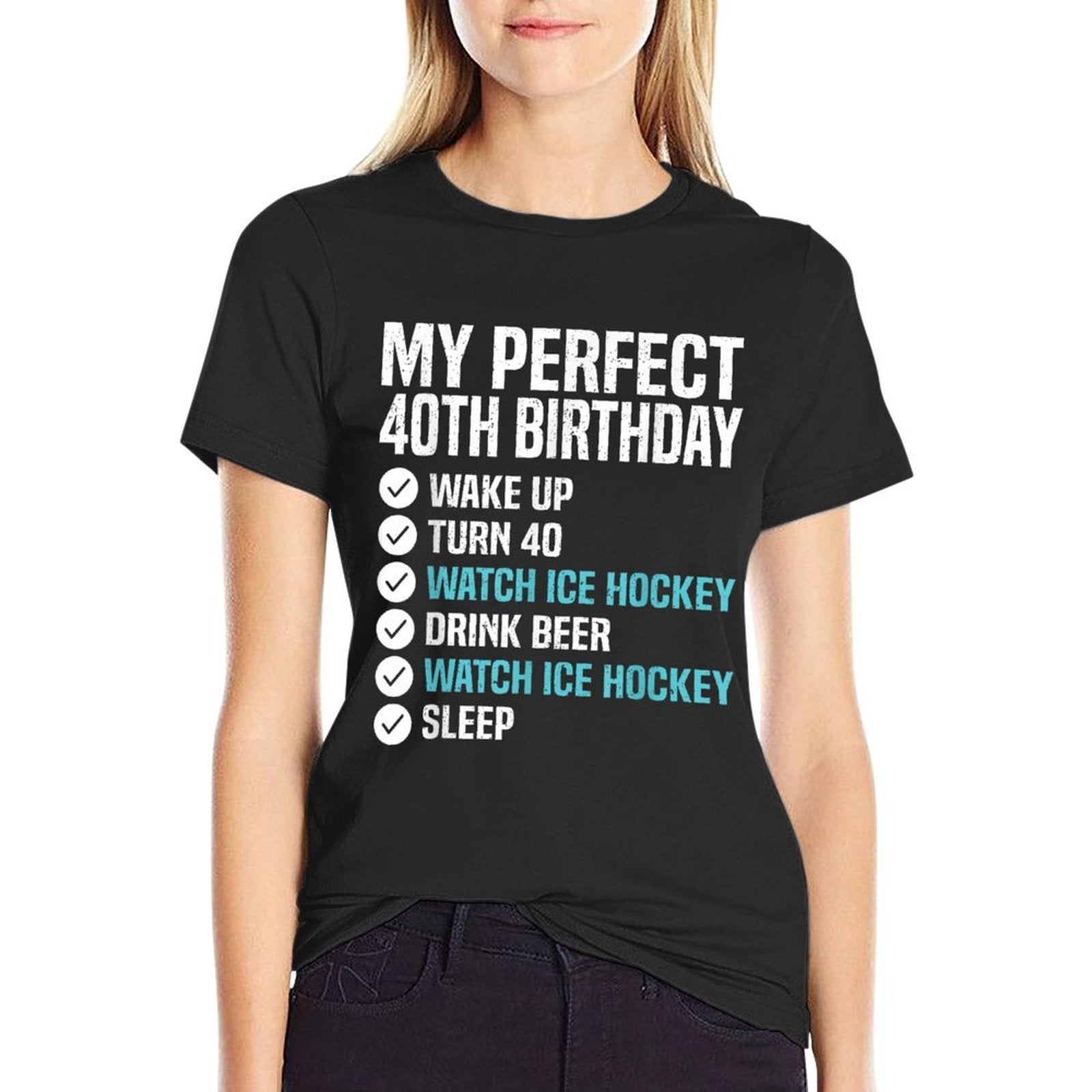 40 Years Old Perfect 40th Birthday Ice Hockey 40th Birthday  Slim-fit Cut T-Shirt