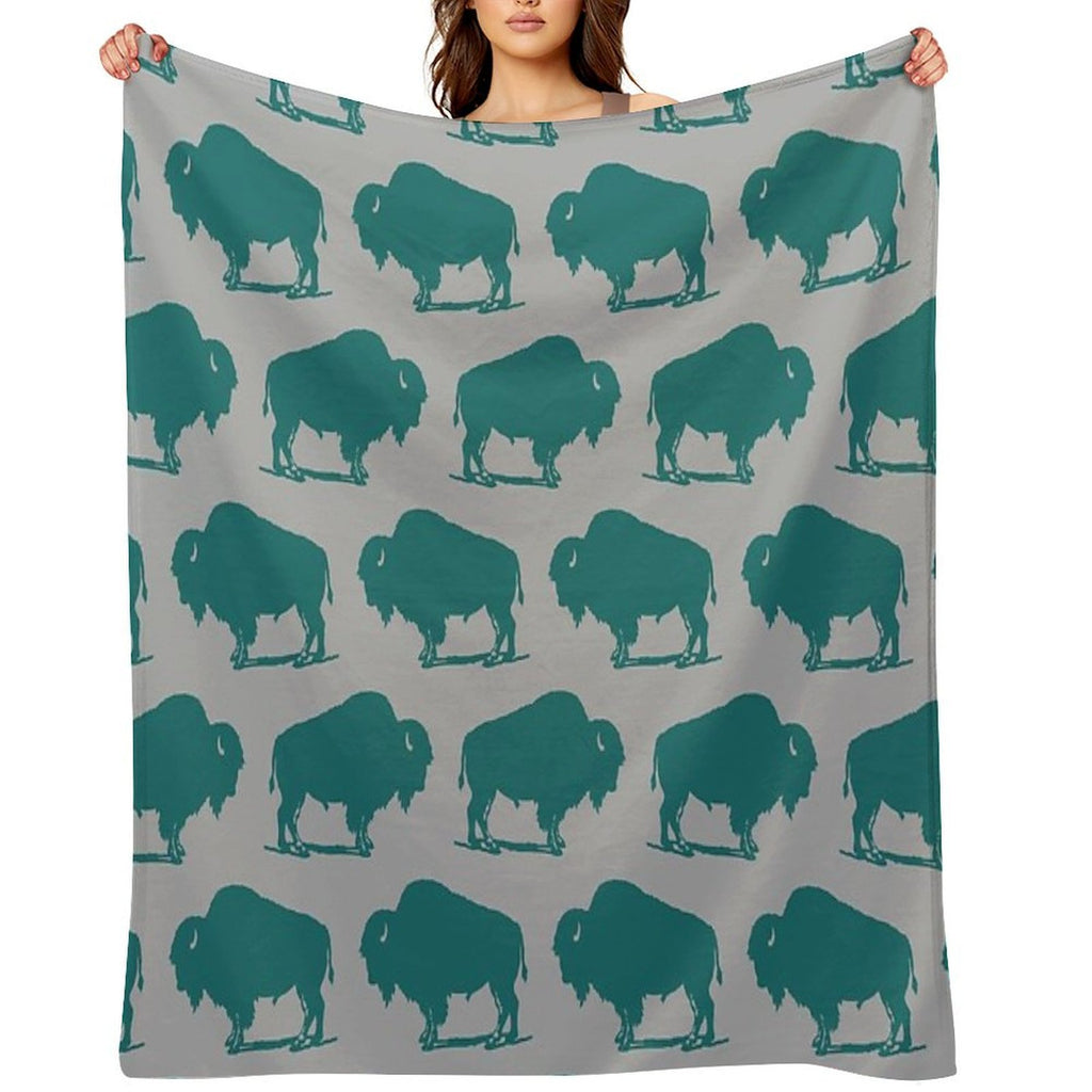 Buffalo Bison Pattern 226 Durable Throw Blanket