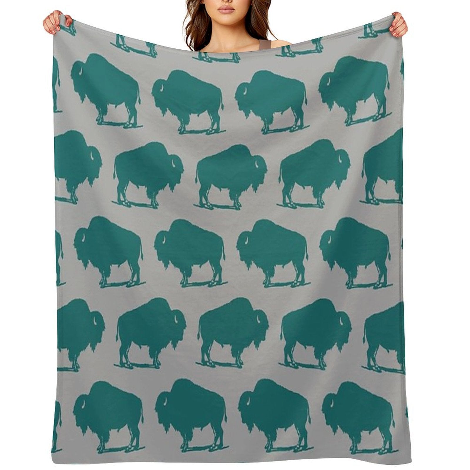 Buffalo Bison Pattern 226 Durable Throw Blanket