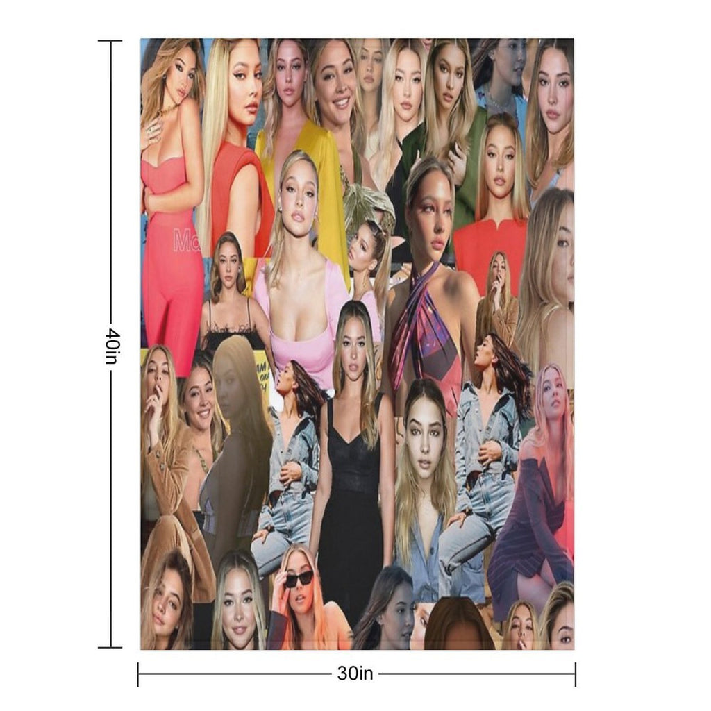 Madelyn Cline Super Fine Beautiful Actress Aesthetic Collage - 1 All-season Throw Blanket