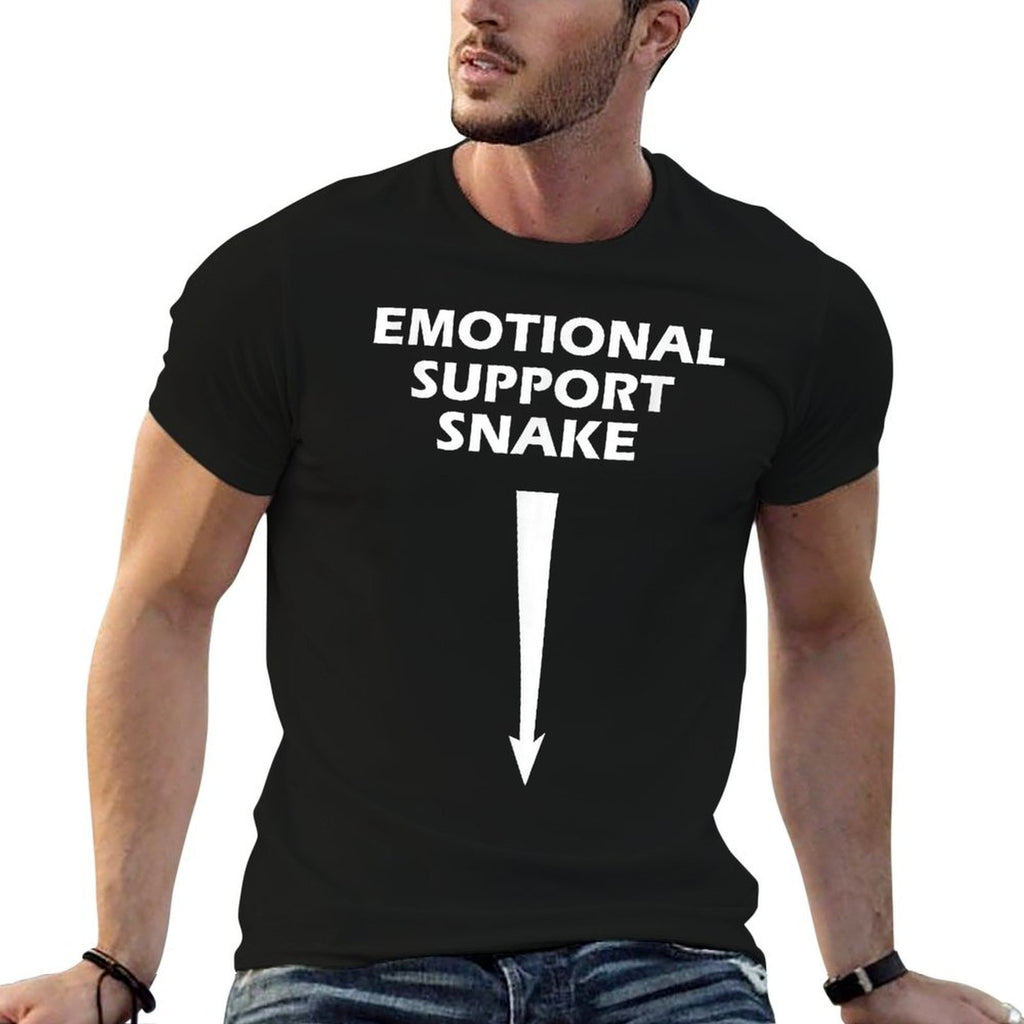 Adult Humor Dirty Joke Emotional Support Snake  Ribbed Collar T-Shirt