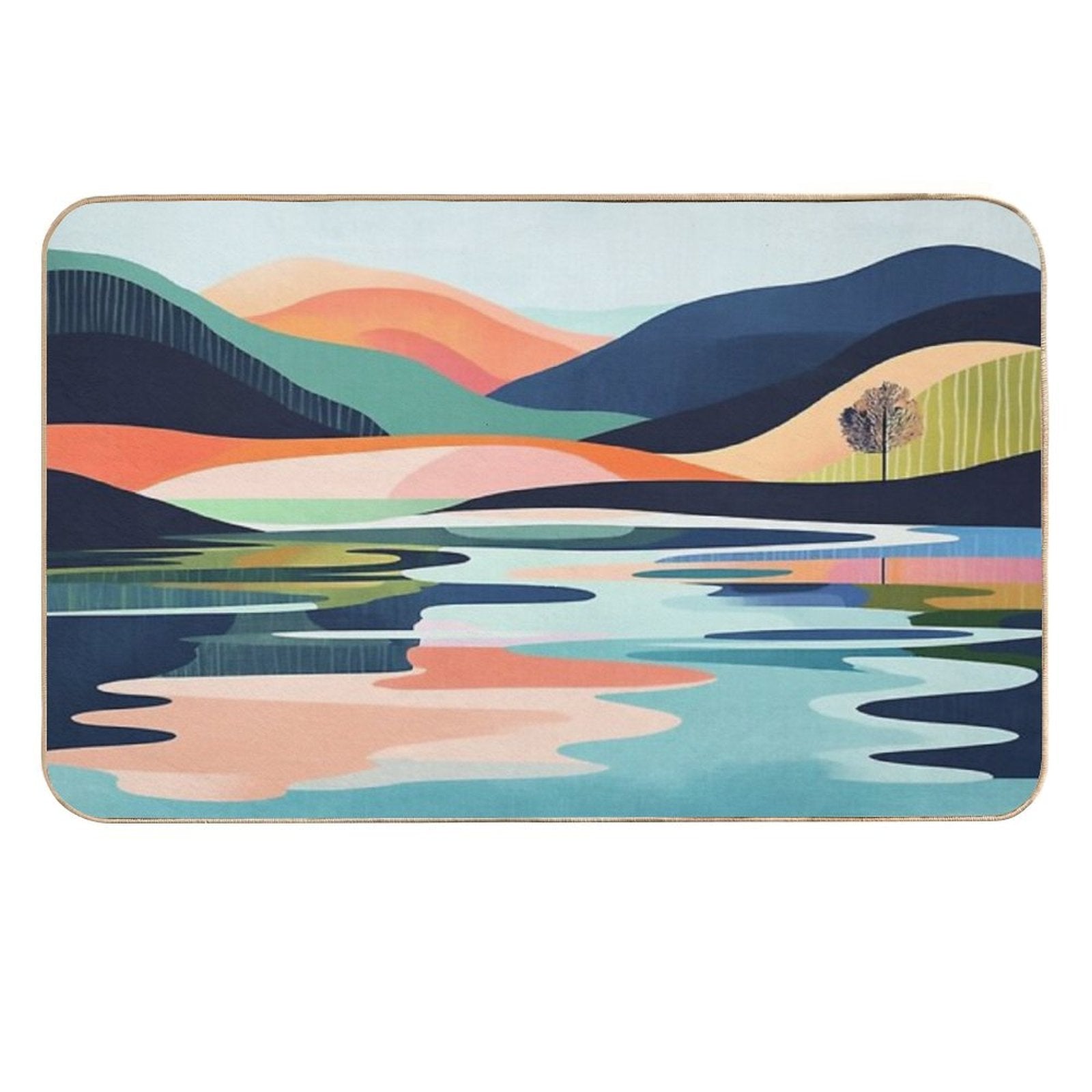Minimalist Landscape  Easy To Clean Bath Mat