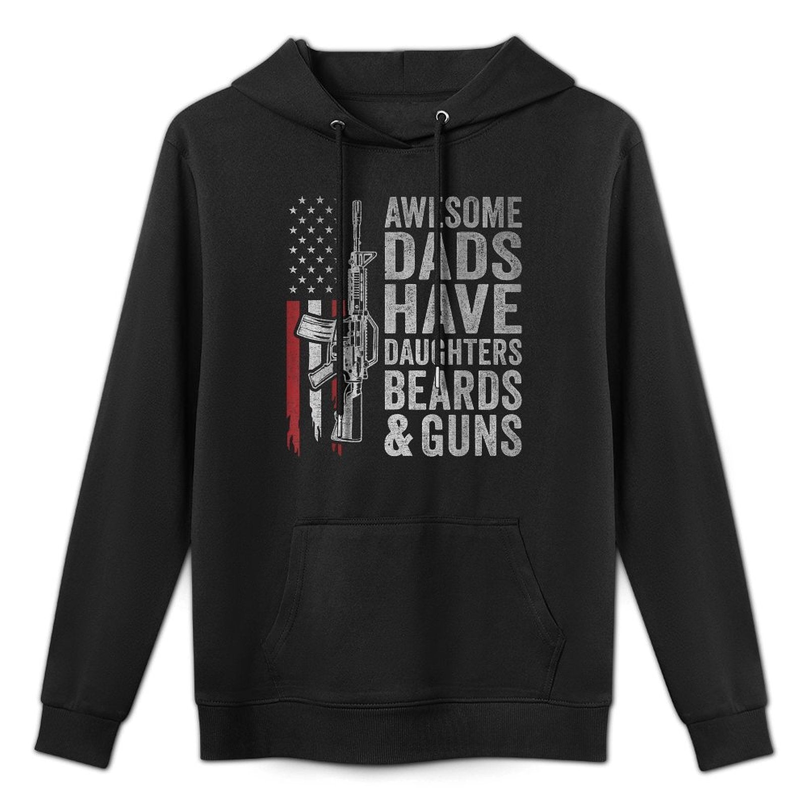 Awesome Dads Have Daughters Beards And Guns Fathers Day Dad Easy Care Hoodie