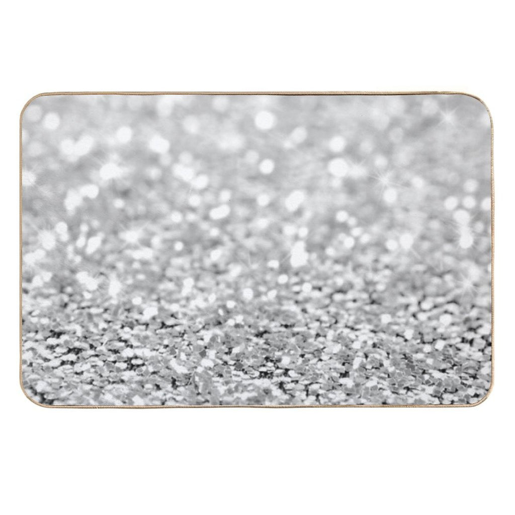 Sparkle Silver Crystals  Absorbent Bath Mat