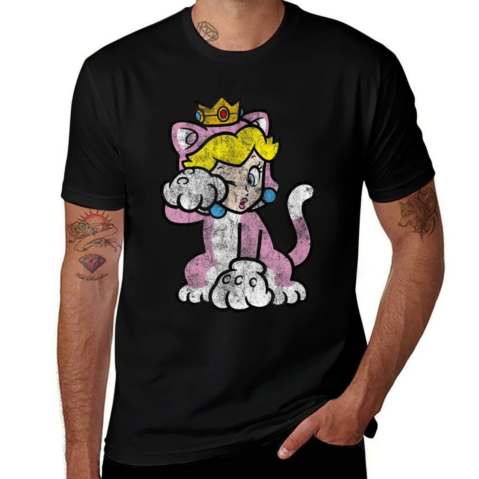 Super Mario 3D Bowser's Fury Princess Peach Cat Portrait Comfortable T-Shirt
