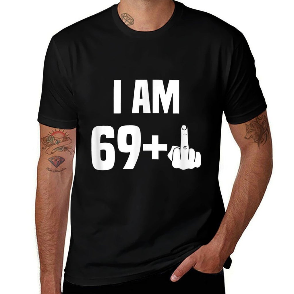 70 Birthday Funny 69+1 Saying Gift for 70th Birthday  Heathered Texture T-Shirt