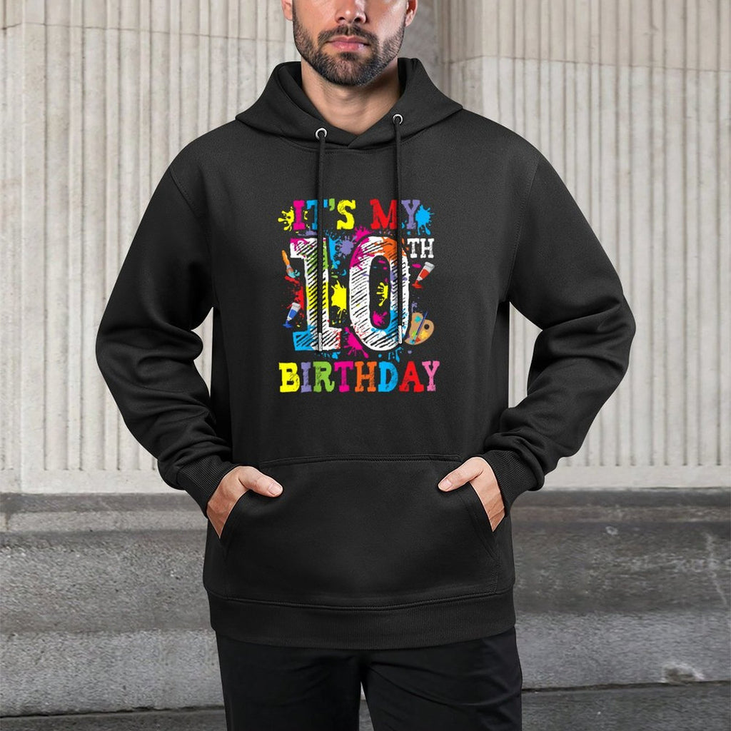 Its My 10th Birthday Painting Art Paint 10 Year Old Artist Shape Retention Hoodie