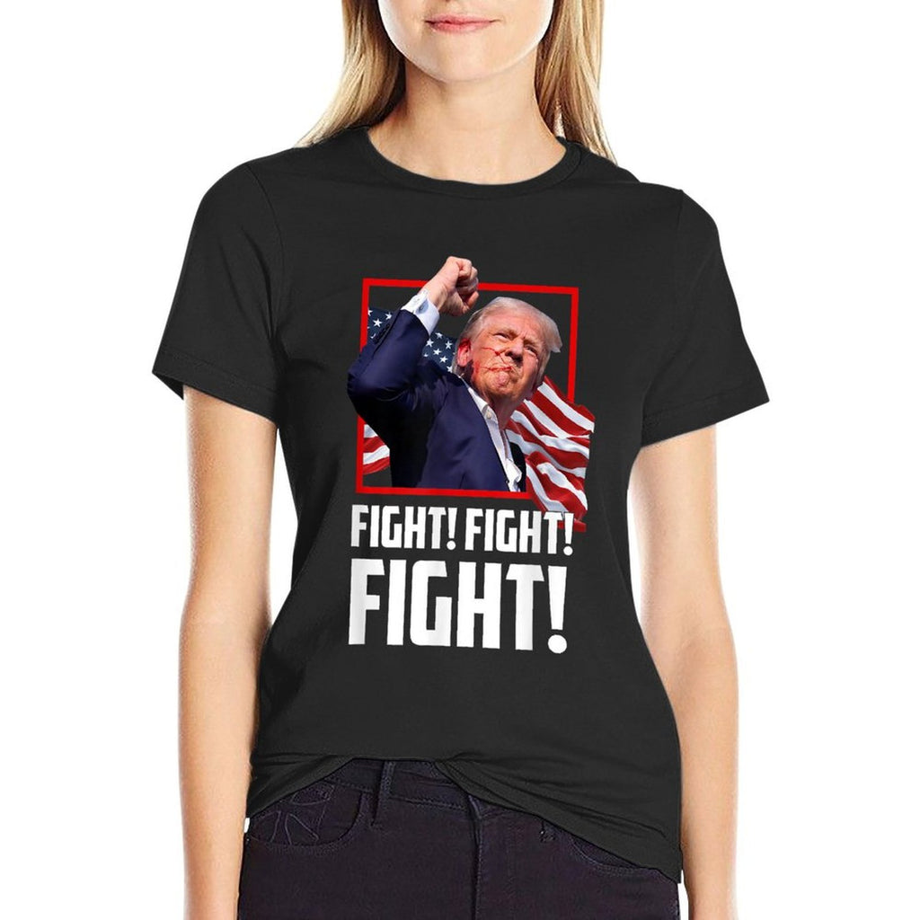 Donald Trump Fight Fighting Fighters Supporters Americans  Oversized Silhouette T-Shirt