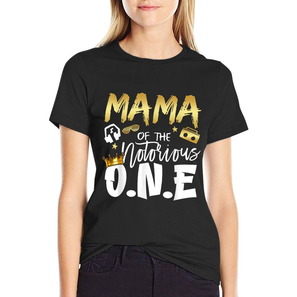 Mama Of The Notorious One Old School 1st Hip Hop Birthday  Eco-friendly Material T-Shirt