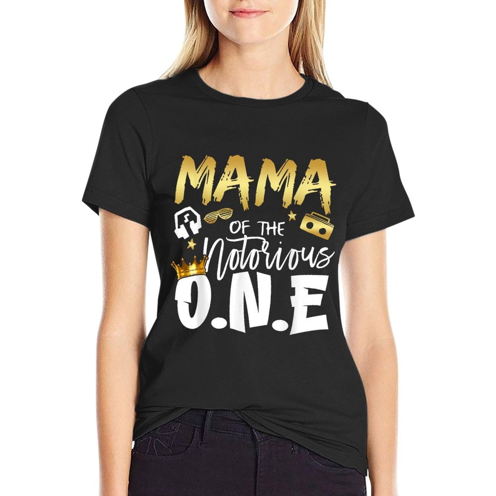 Mama Of The Notorious One Old School 1st Hip Hop Birthday  Eco-friendly Material T-Shirt