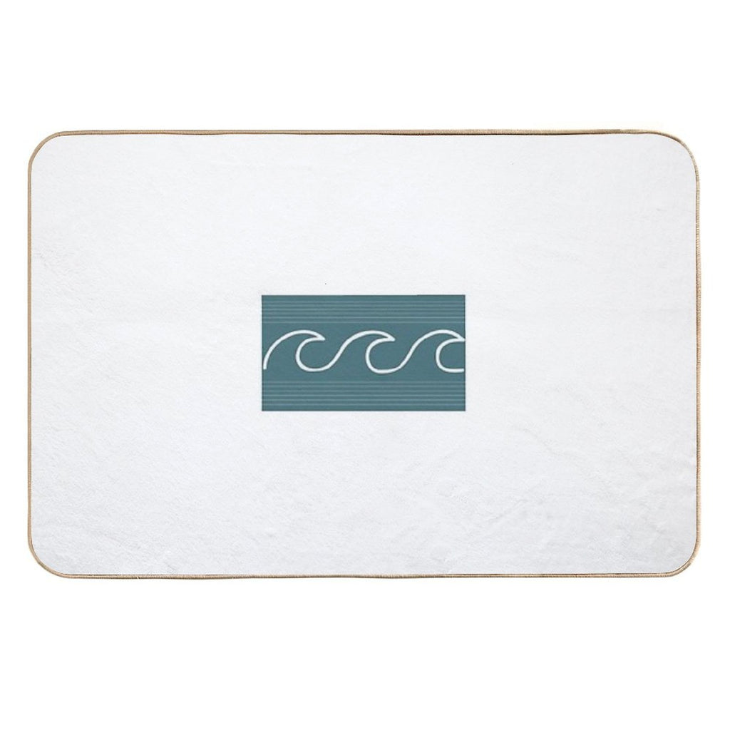 Surf Shop Style Wave  Repositionable Bath Mat