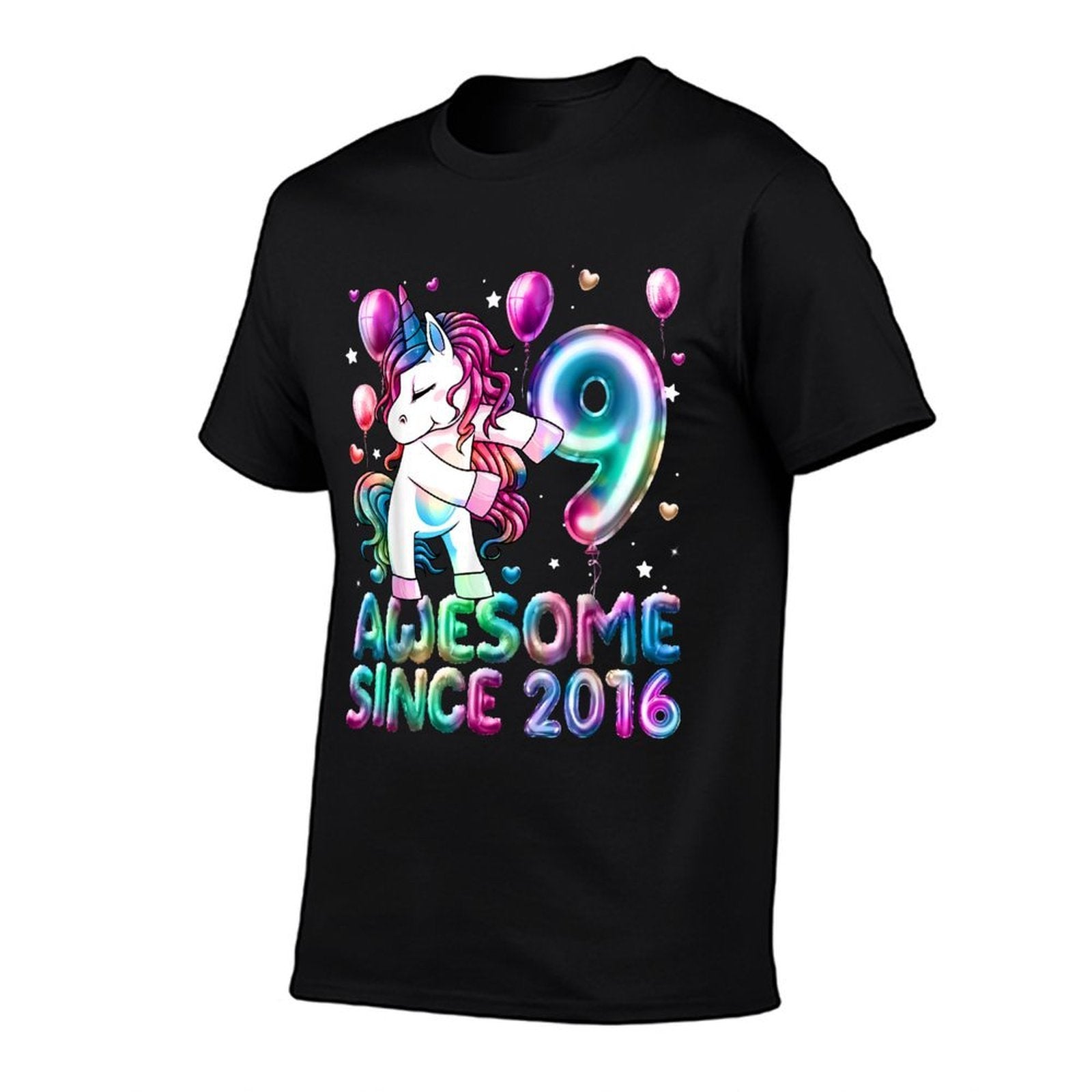 Flossing Unicorn 9 Year Old 9th Birthday Girl Unicorn Party  Graphic-printed T-Shirt