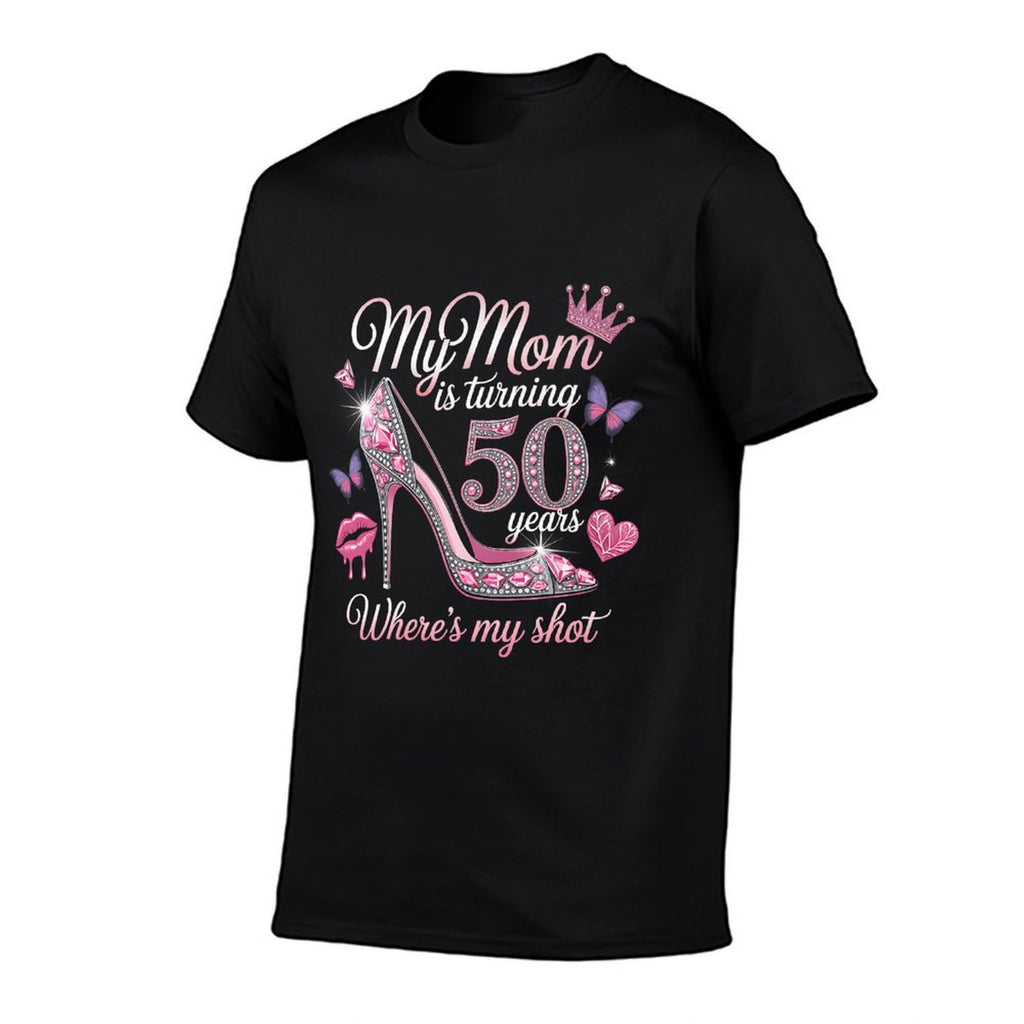 50th Birthday Gift Mom Turning Fifty Years Old Premium  Oversized Silhouette T-Shirt