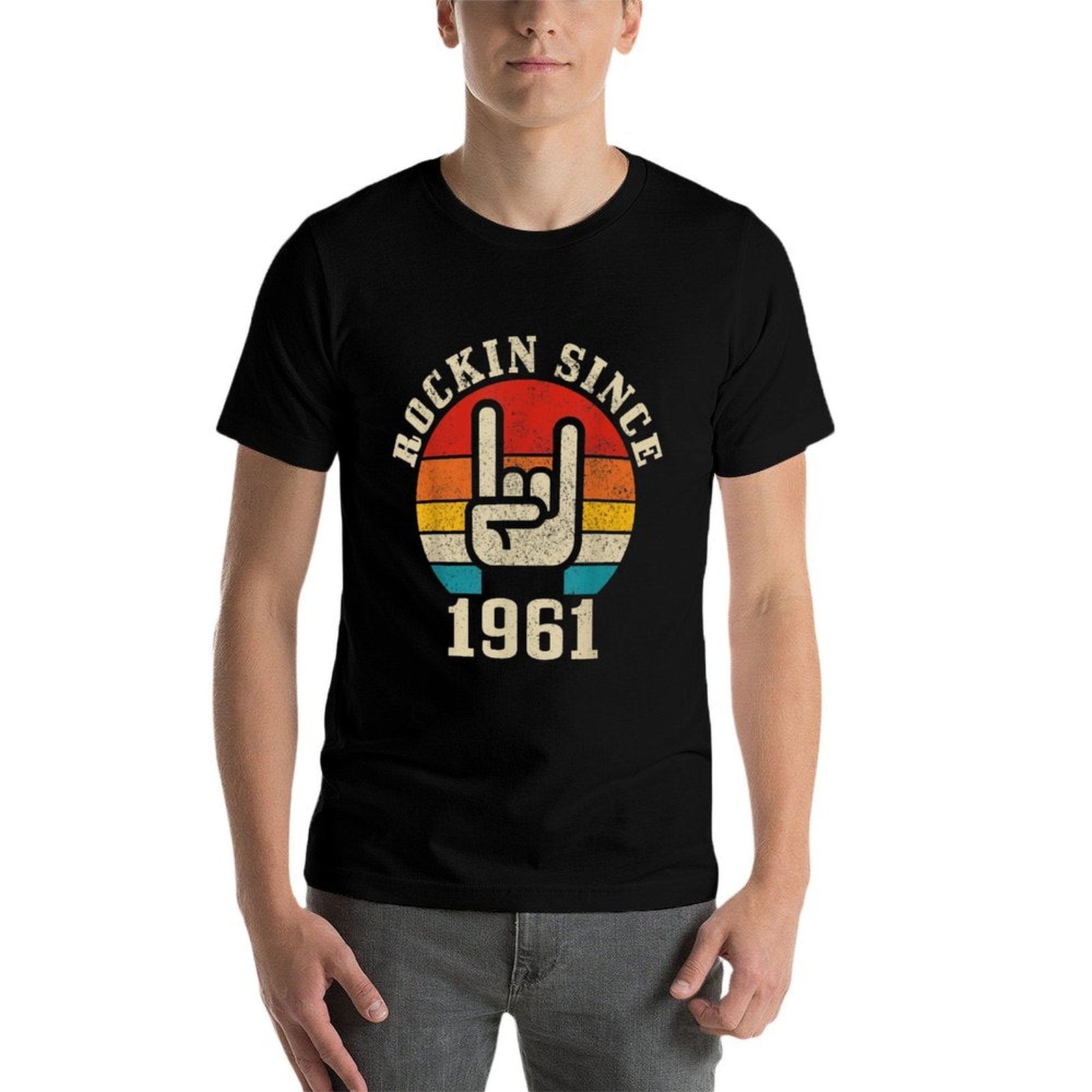 Rockin' Since 1961 Vintage Rock Music 60th Birthday Gift  Slim-fit Cut T-Shirt