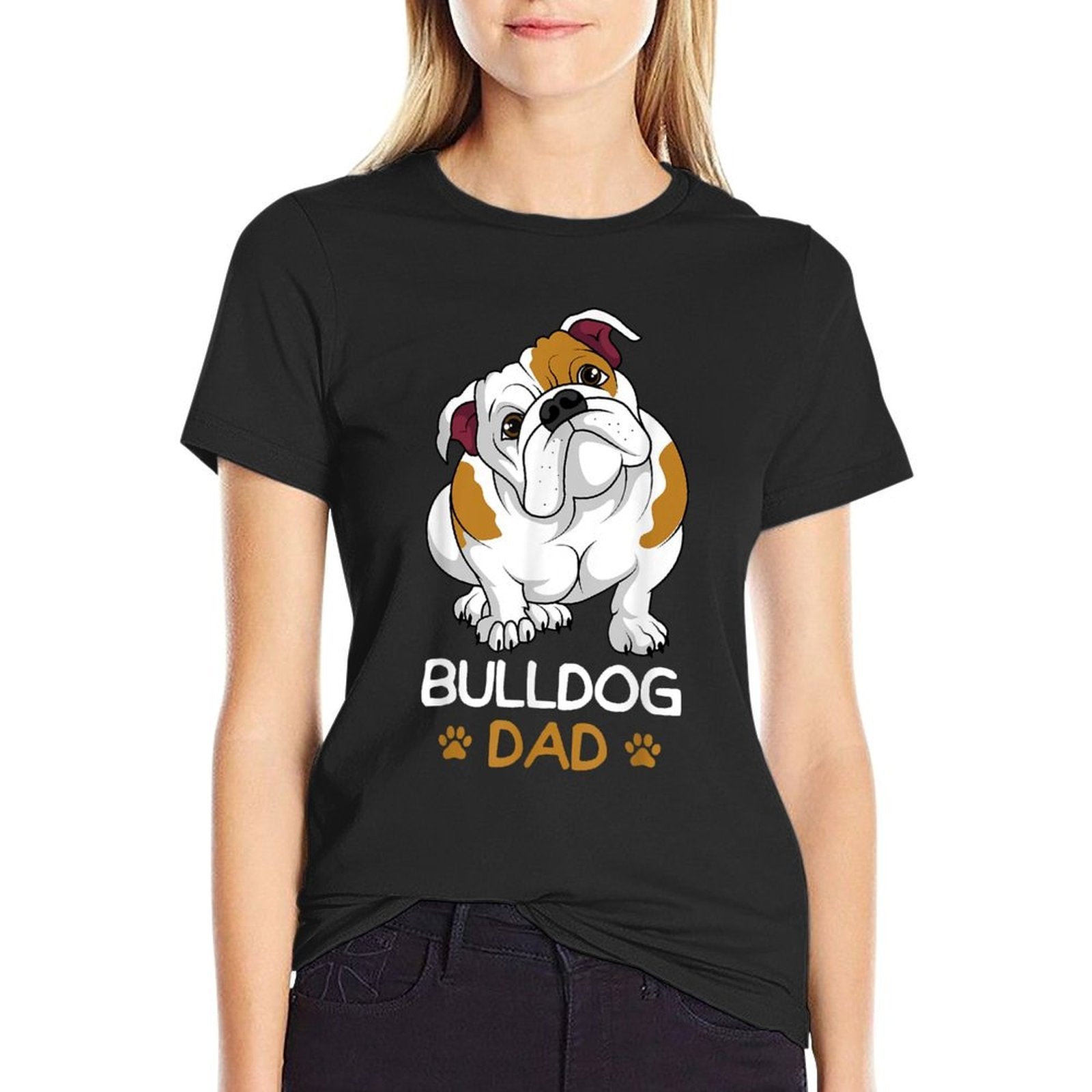 Bulldog Dad Funny English Bulldog Dog Owner for Men  Slim-fit Cut T-Shirt