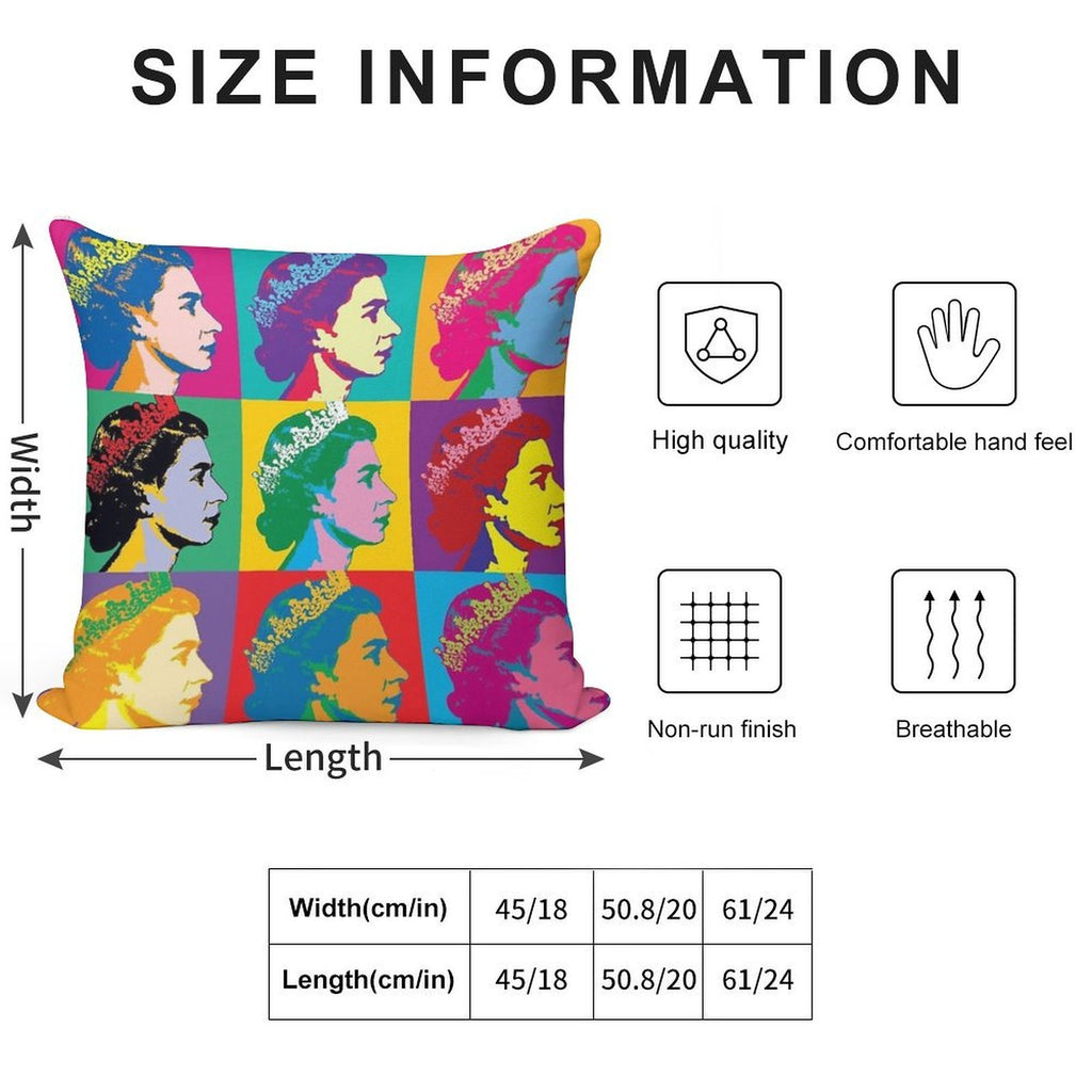 Elizabeth II X Long Live The Queen Soft Reinforced Edging Throw Pillow