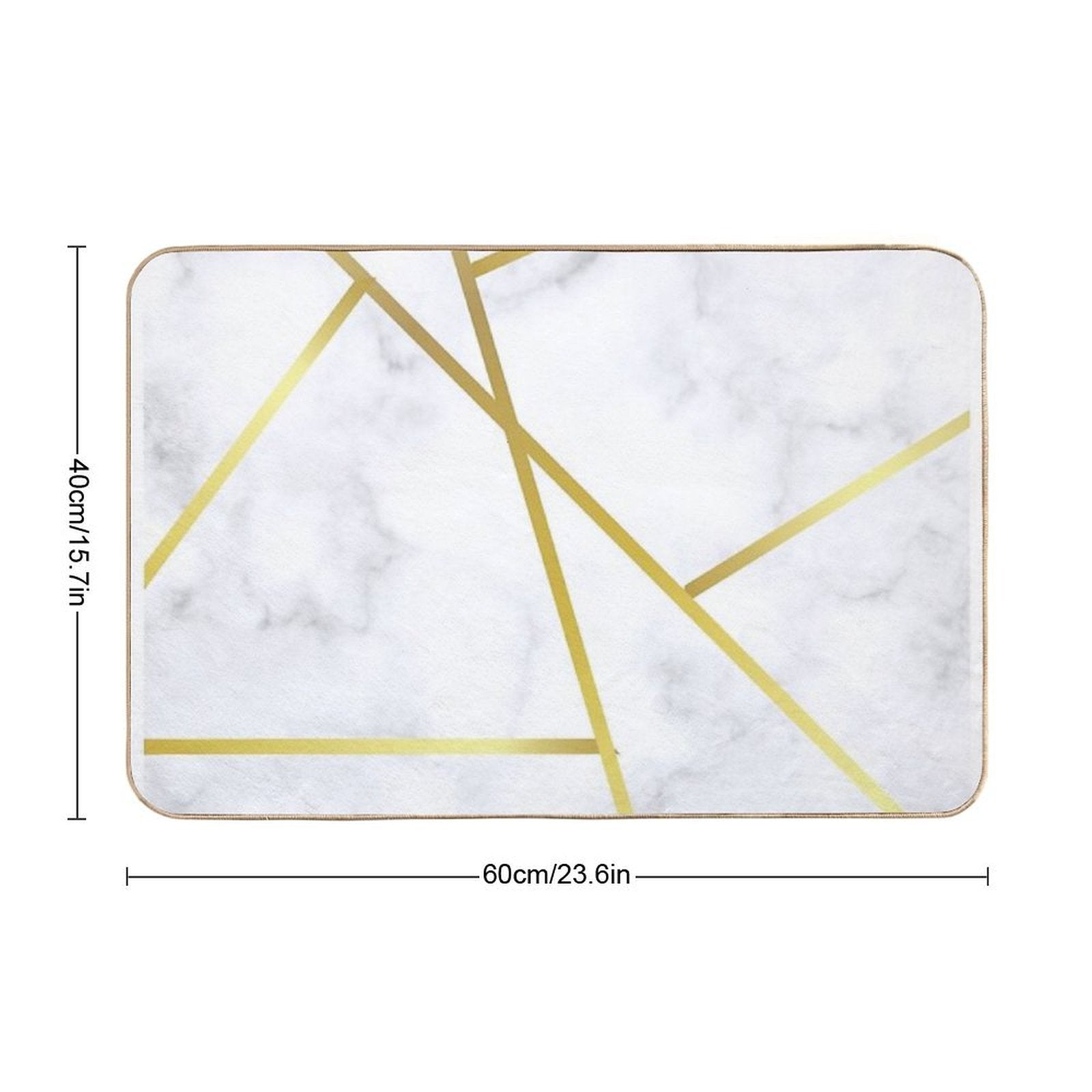 Gold Marble on White  Pet-Safe Bath Mat