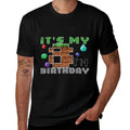 My 8th Birthday Pixel 8 Gamer Video Gaming Boys Kids Youth  Slim-fit Cut T-Shirt