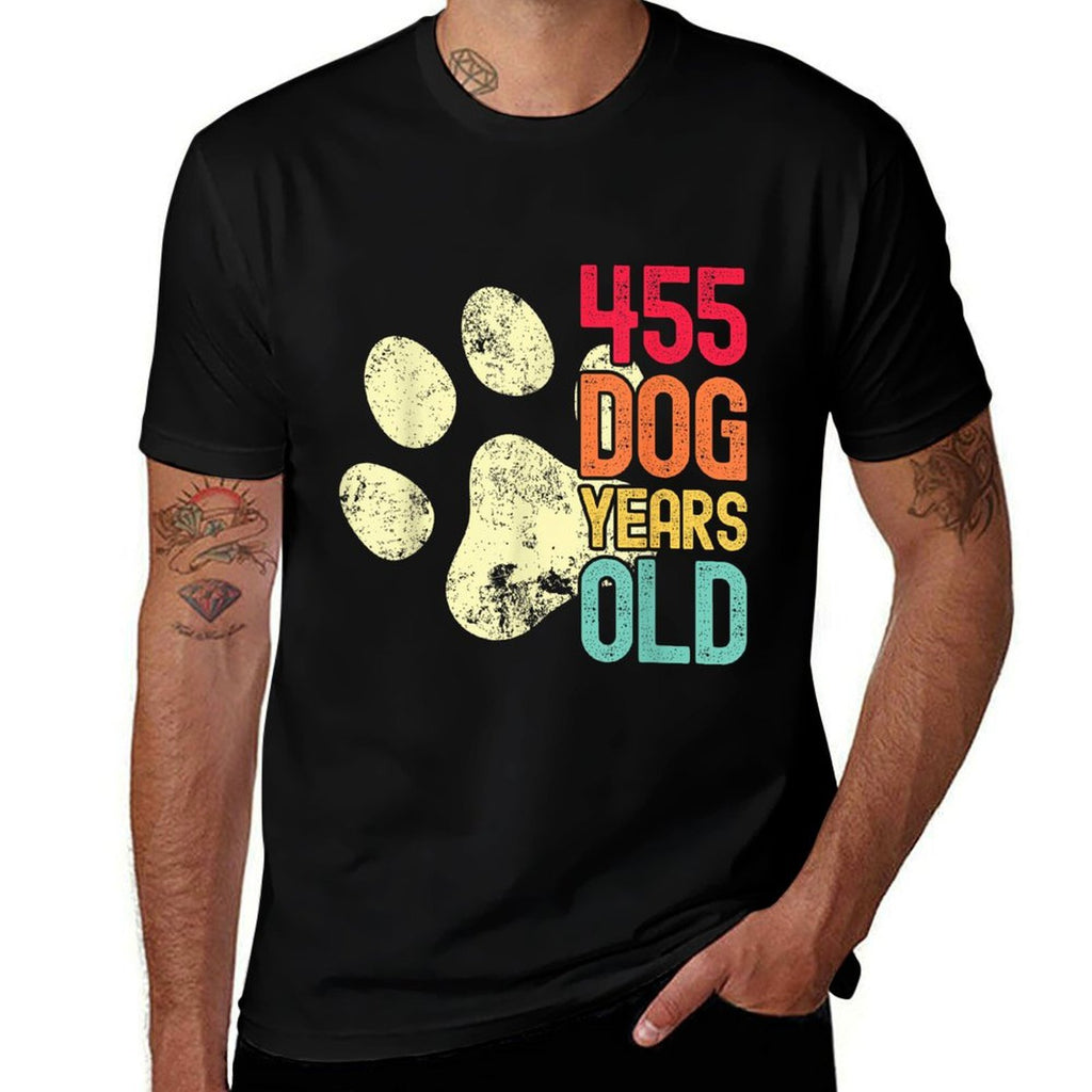 455 Dog Years Old Funny Dog Lovers 65th Birthday  Quick-drying T-Shirt
