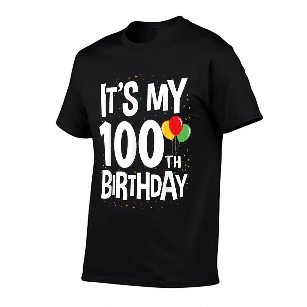 100th Birthday Gift Co. 100 Year Old Birthday - Unisex-Adults & Kids - Black - Small - - Crew Neck - Graphic Modern - Birthday  Relaxed-fit T-Shirt