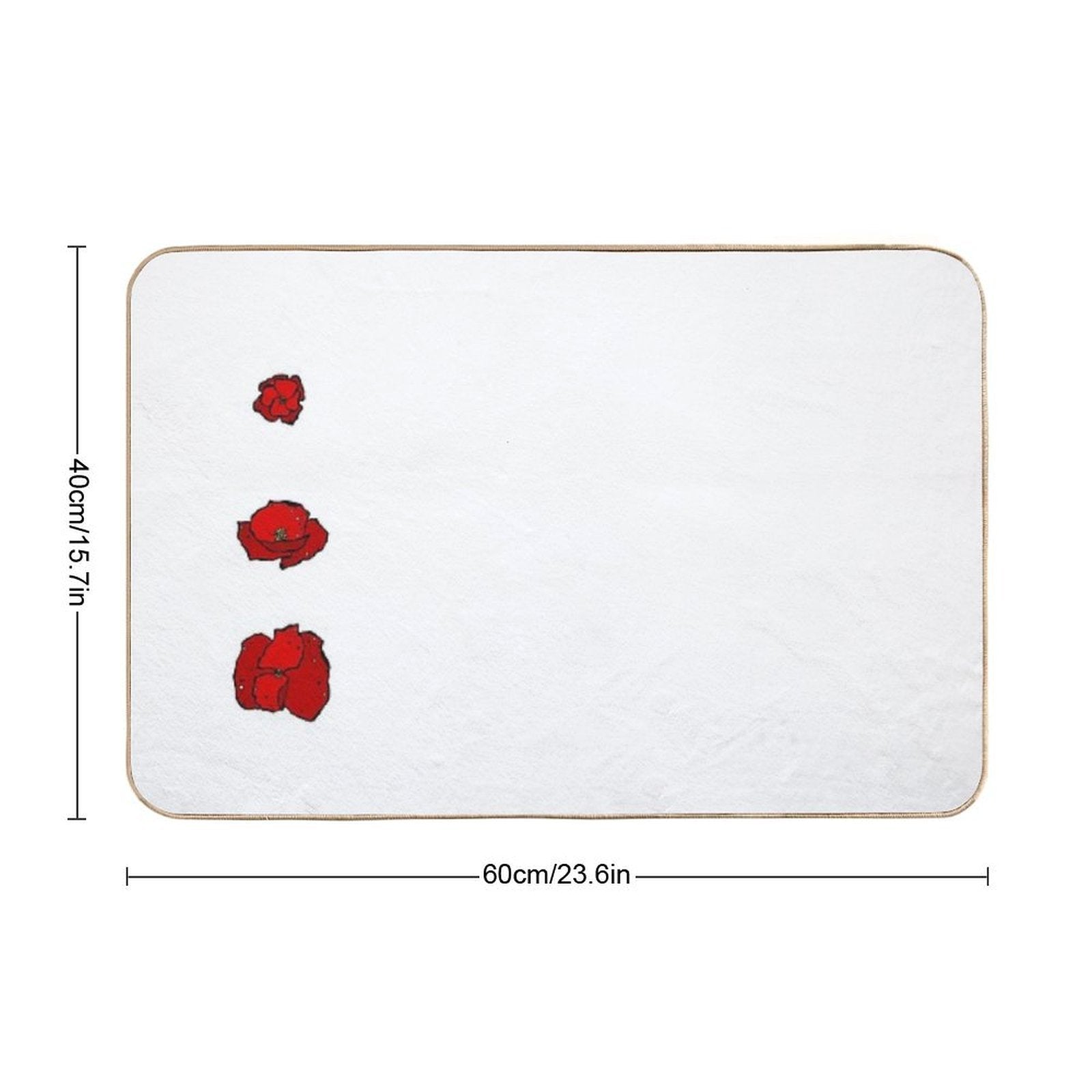 Poppies, Poppies, Poppies!  Absorbent Bath Mat