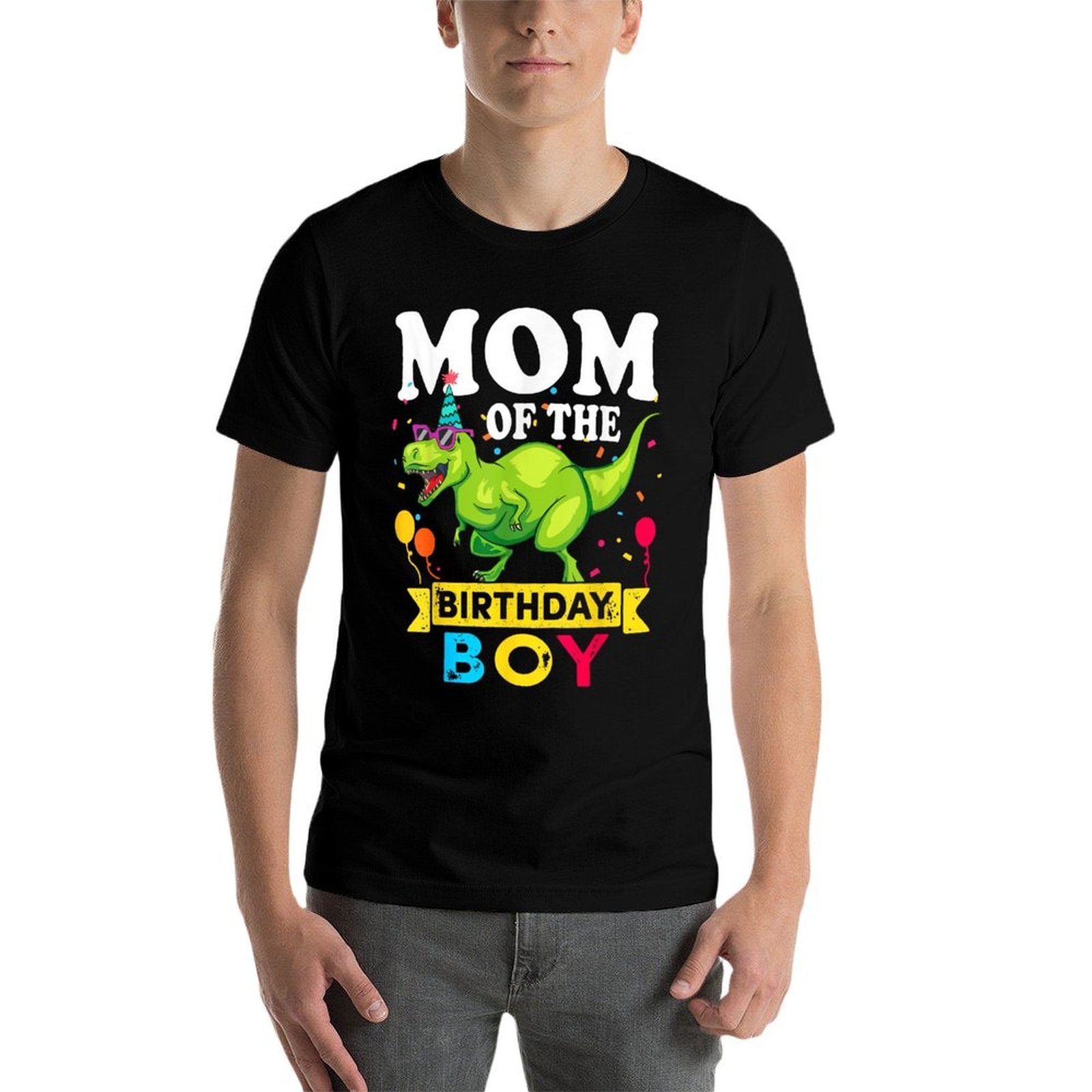 Mom of The Birthday Boy T-Rex RAWR Dinosaur Birthday Boy  Slim-fit Cut T-Shirt