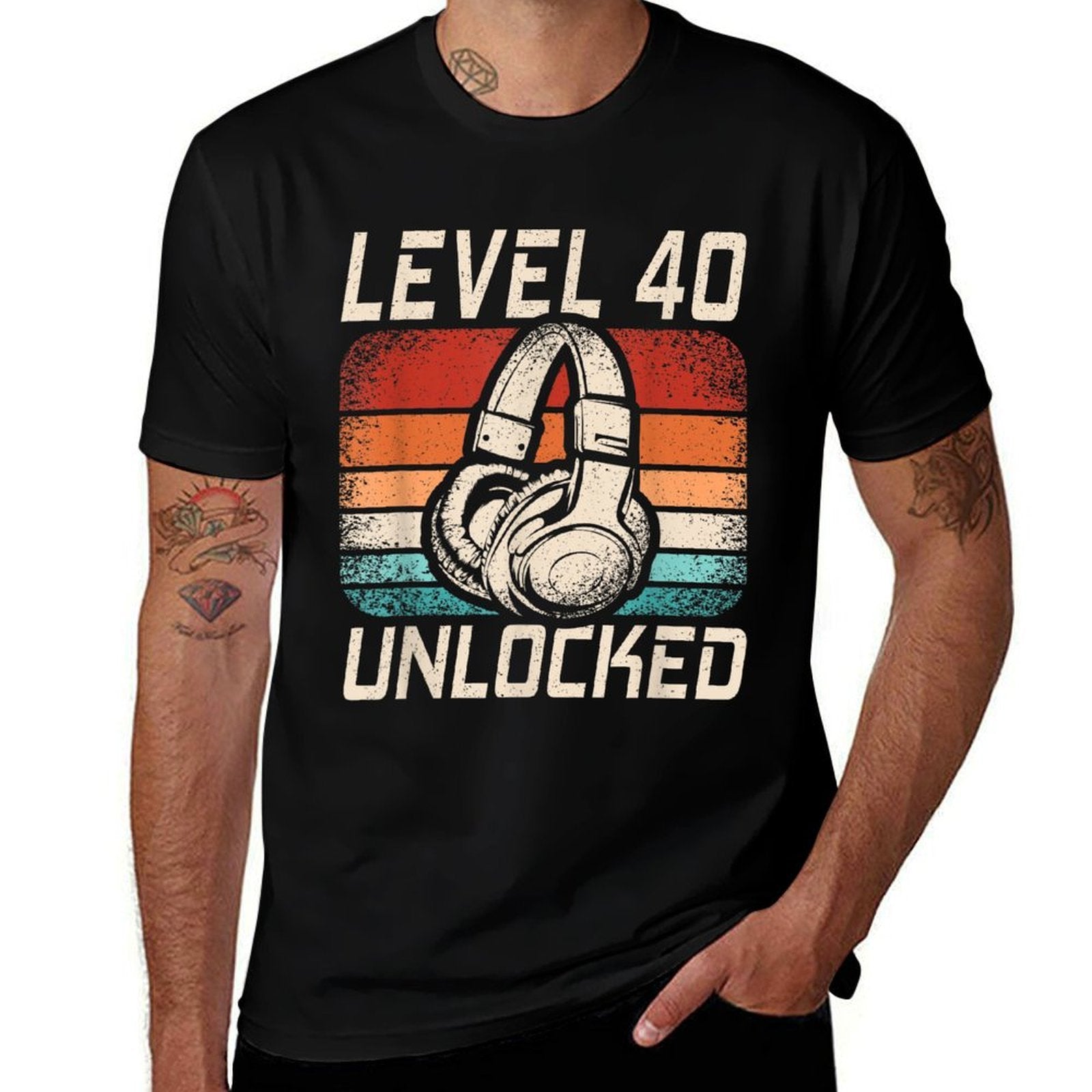 Level 40 Unlocked Gaming 40 Years Old 40th Birthday Gamer  Lightweight T-Shirt