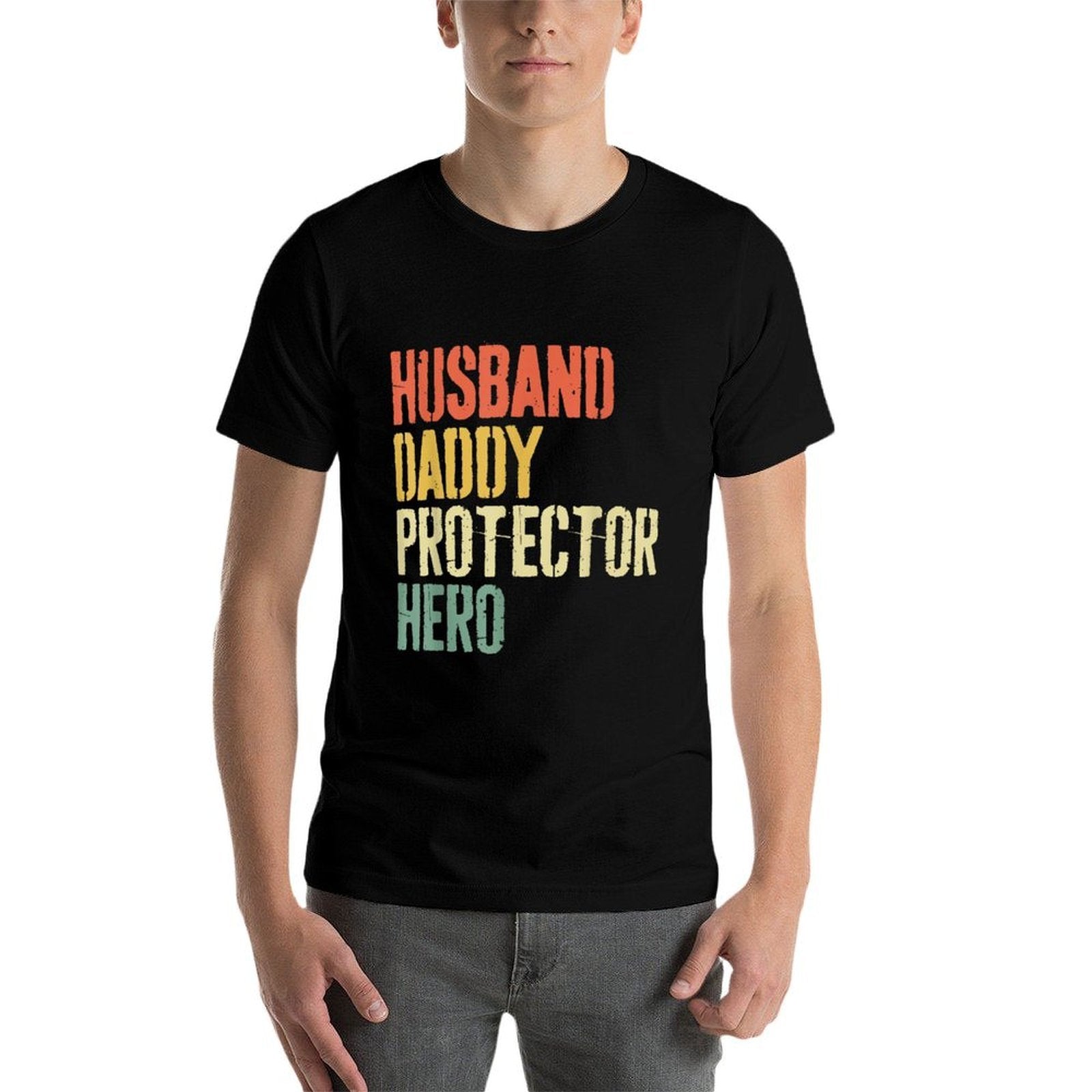 Husband Daddy Protector Hero Men Dad Fathers Day  Versatile T-Shirt