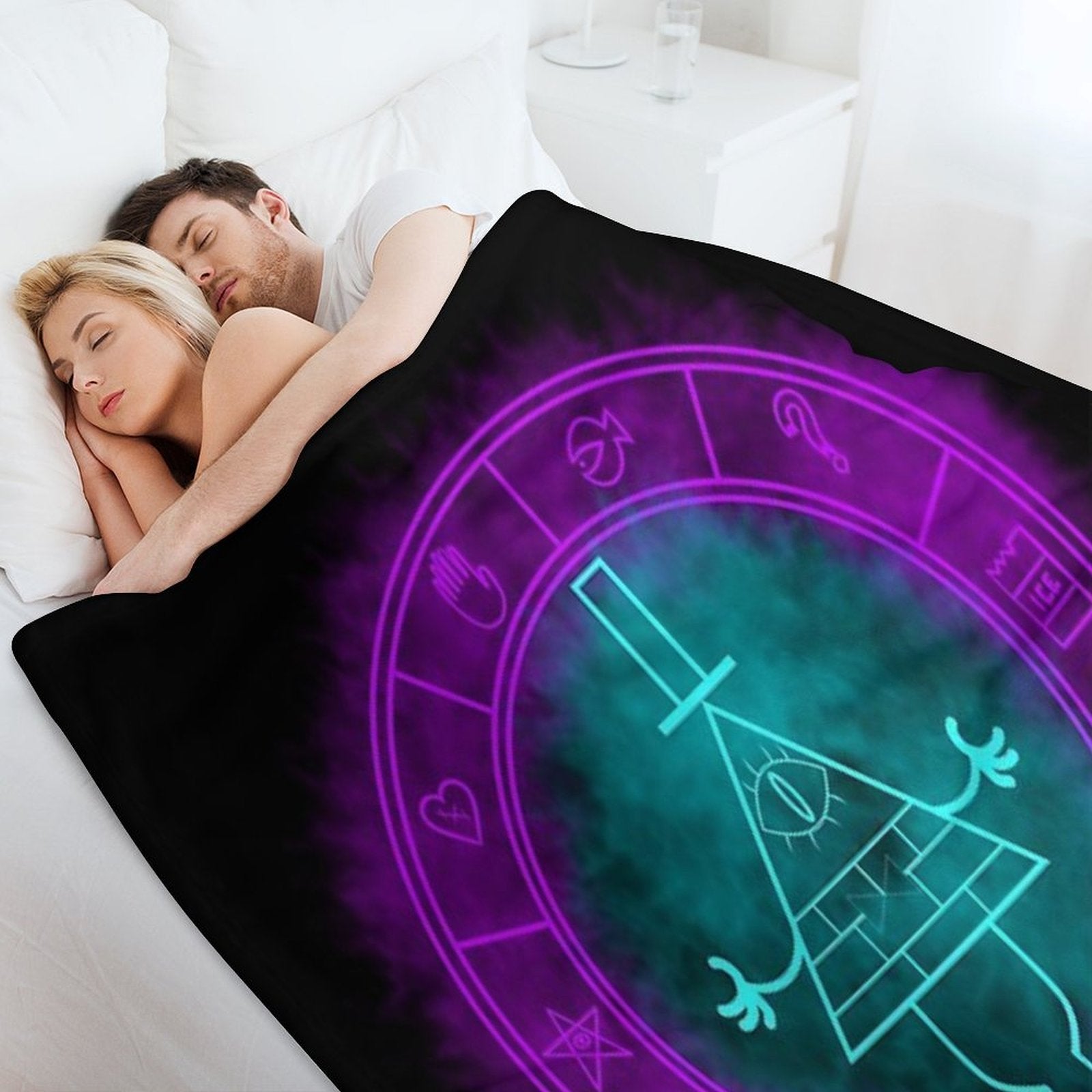 Bill Cipher Symbol Bluegreenpurple Anti-pilling Throw Blanket