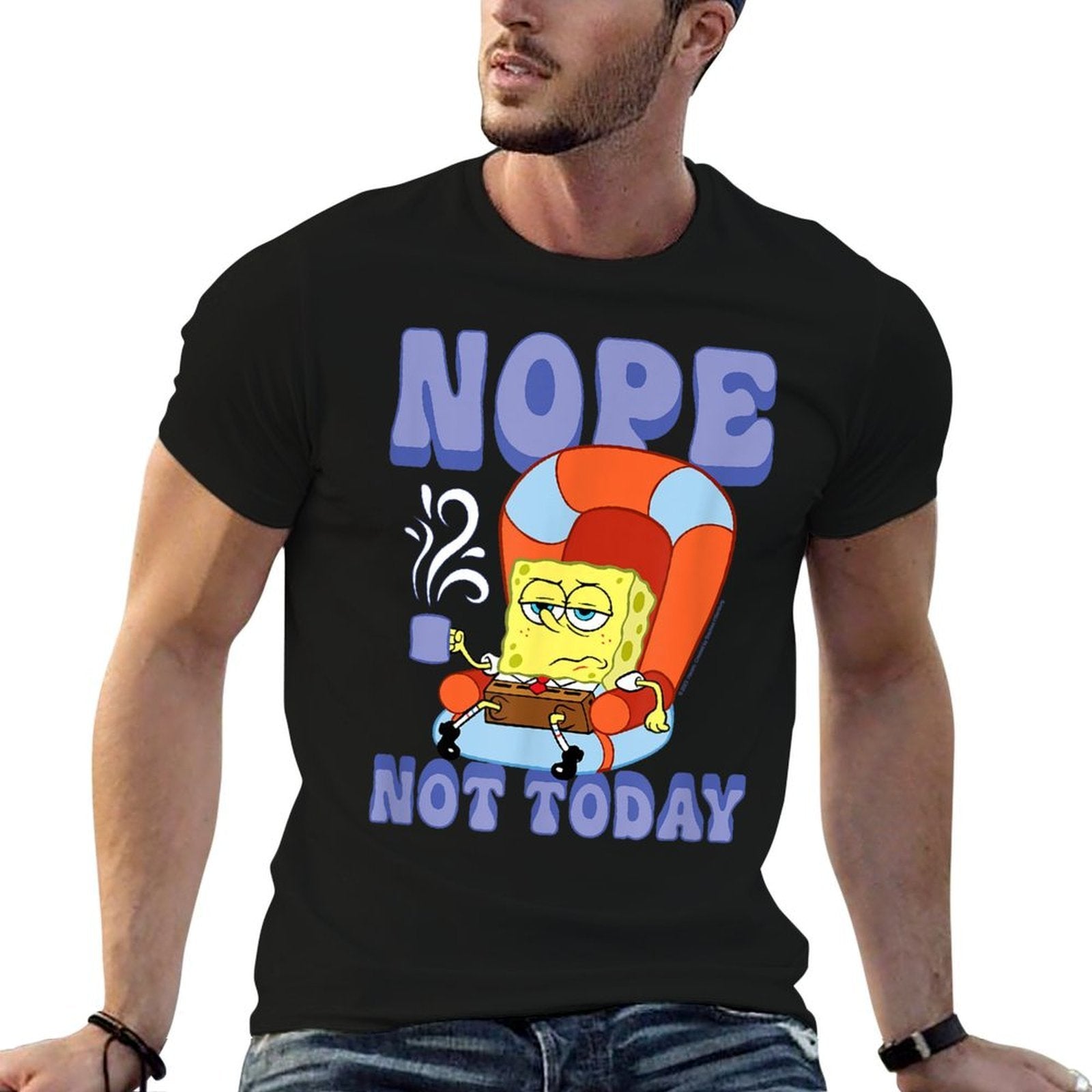 Nickelodeon SpongeBob SquarePants Nope Not Today  Tagless Design T-Shirt