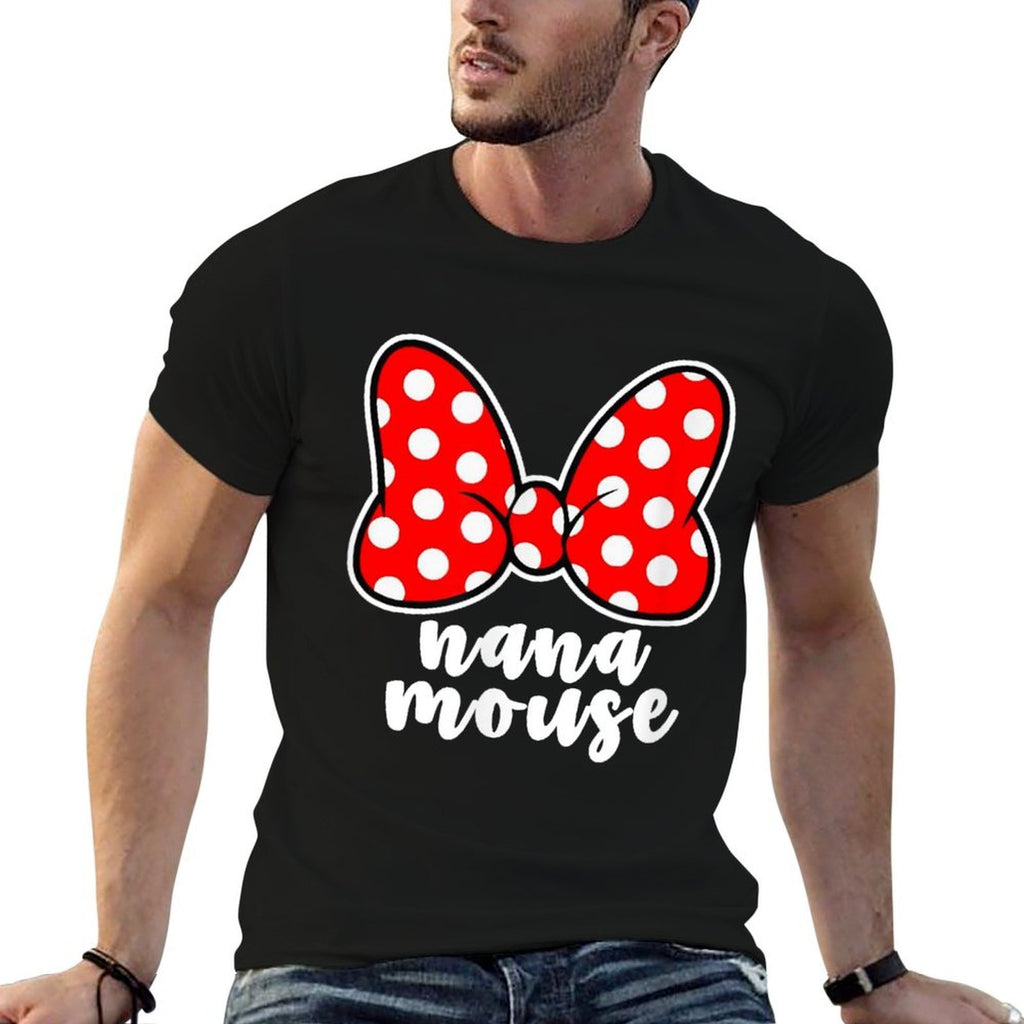 Womens Nana Mouse Family Vacation Bow  Stretchy T-Shirt