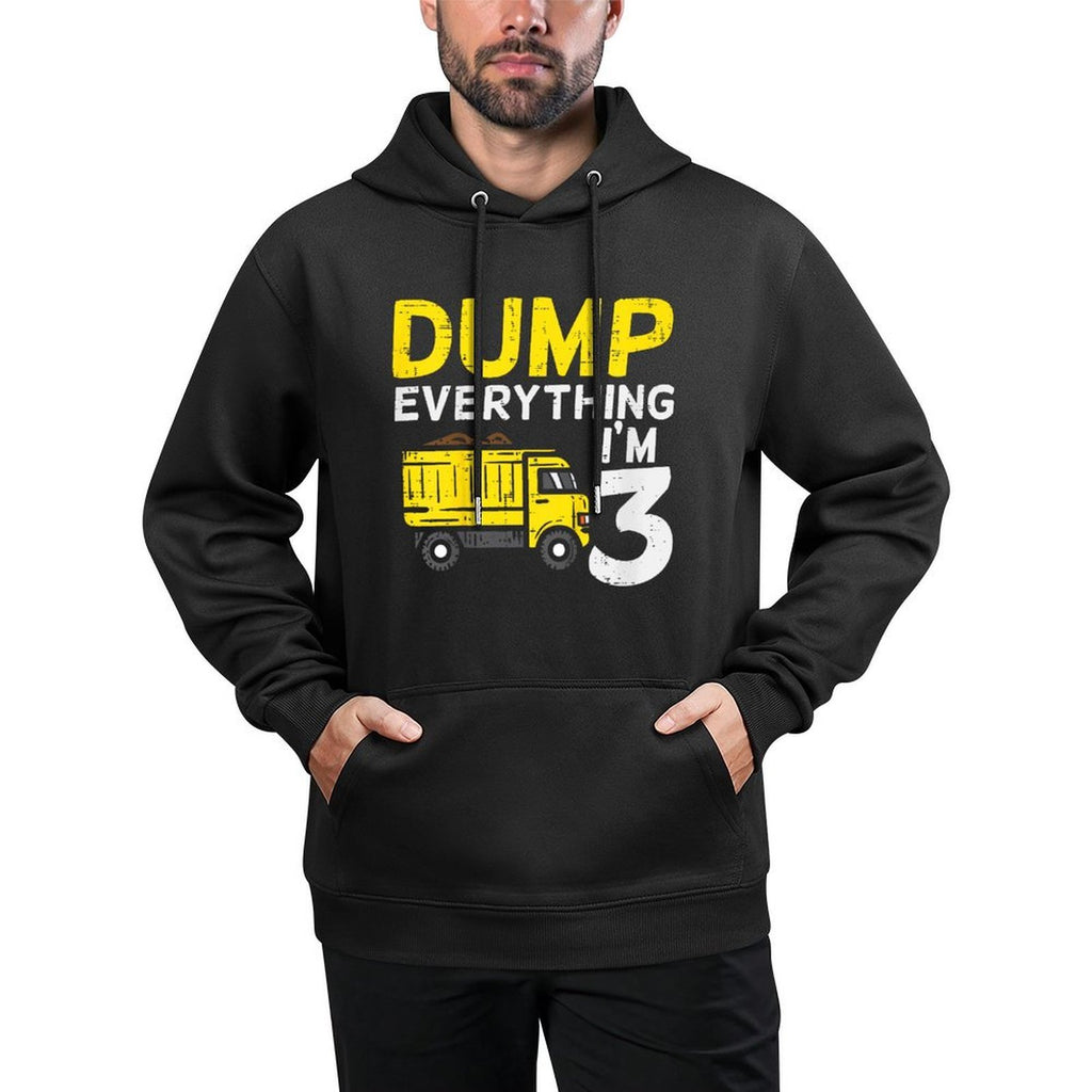 Kids Dump Everything Im 3 Truck Three Years Old 3rd Birthday Boy Machine Washable Hoodie