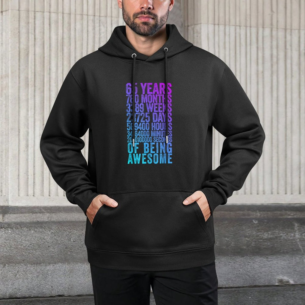 Funny 65th Birthday Old Meter Funny 65 Year Old Gifts Shape Retention Hoodie