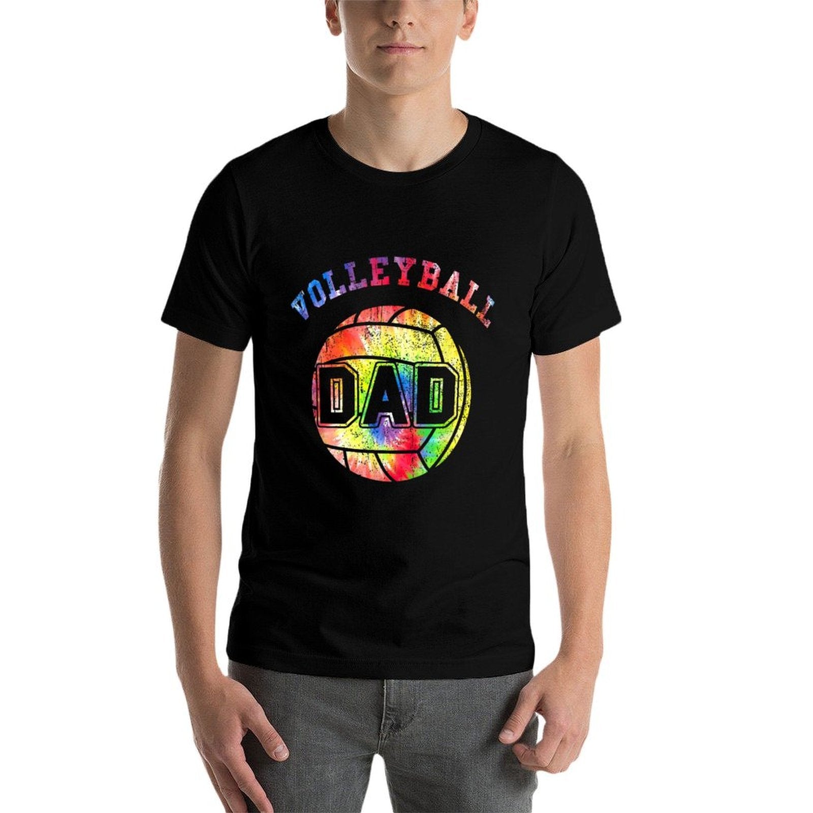 Volleyball Dad Colorful Tie Dye For Men  Classic T-Shirt