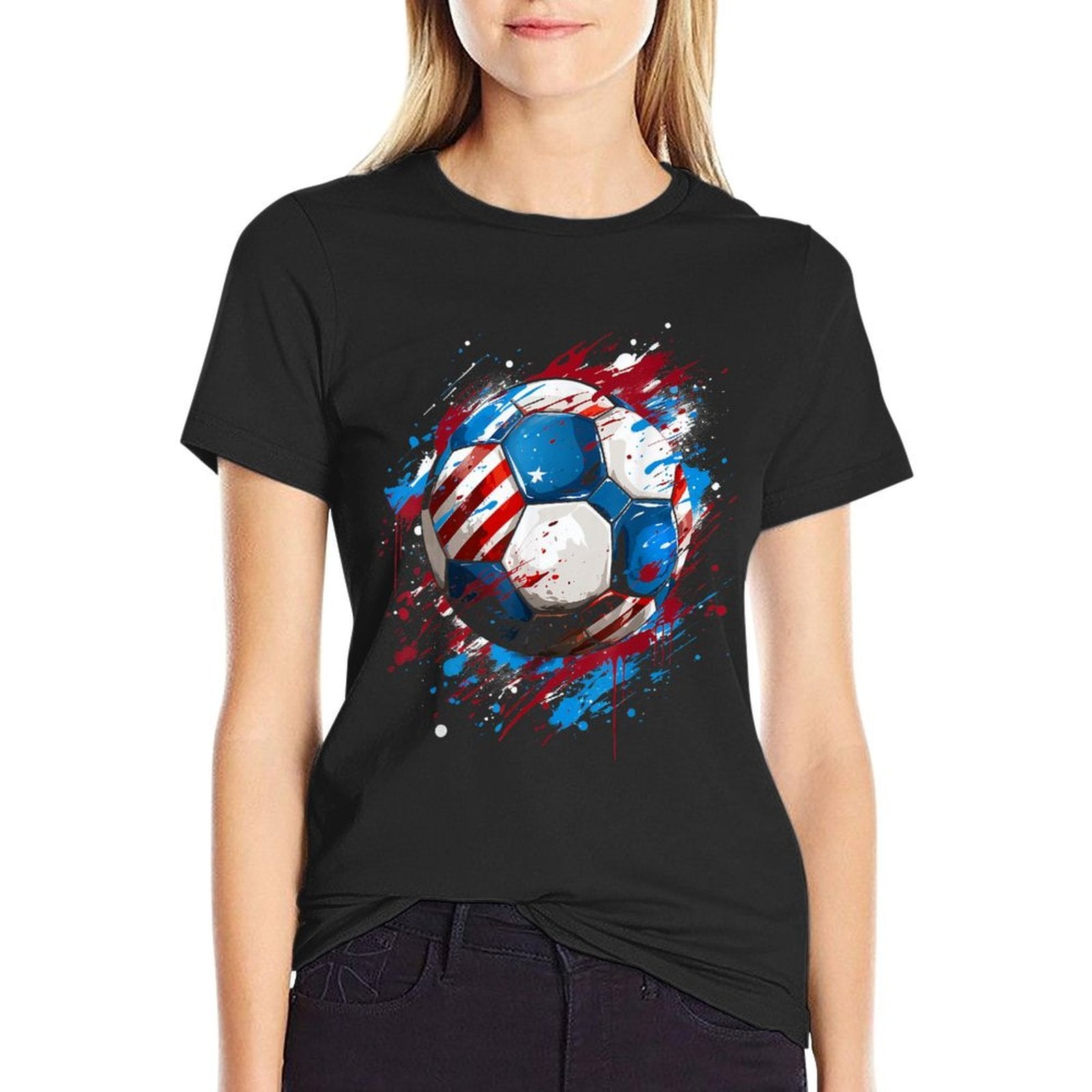 Soccer Football USA Soccer Gift  Stretchy T-Shirt