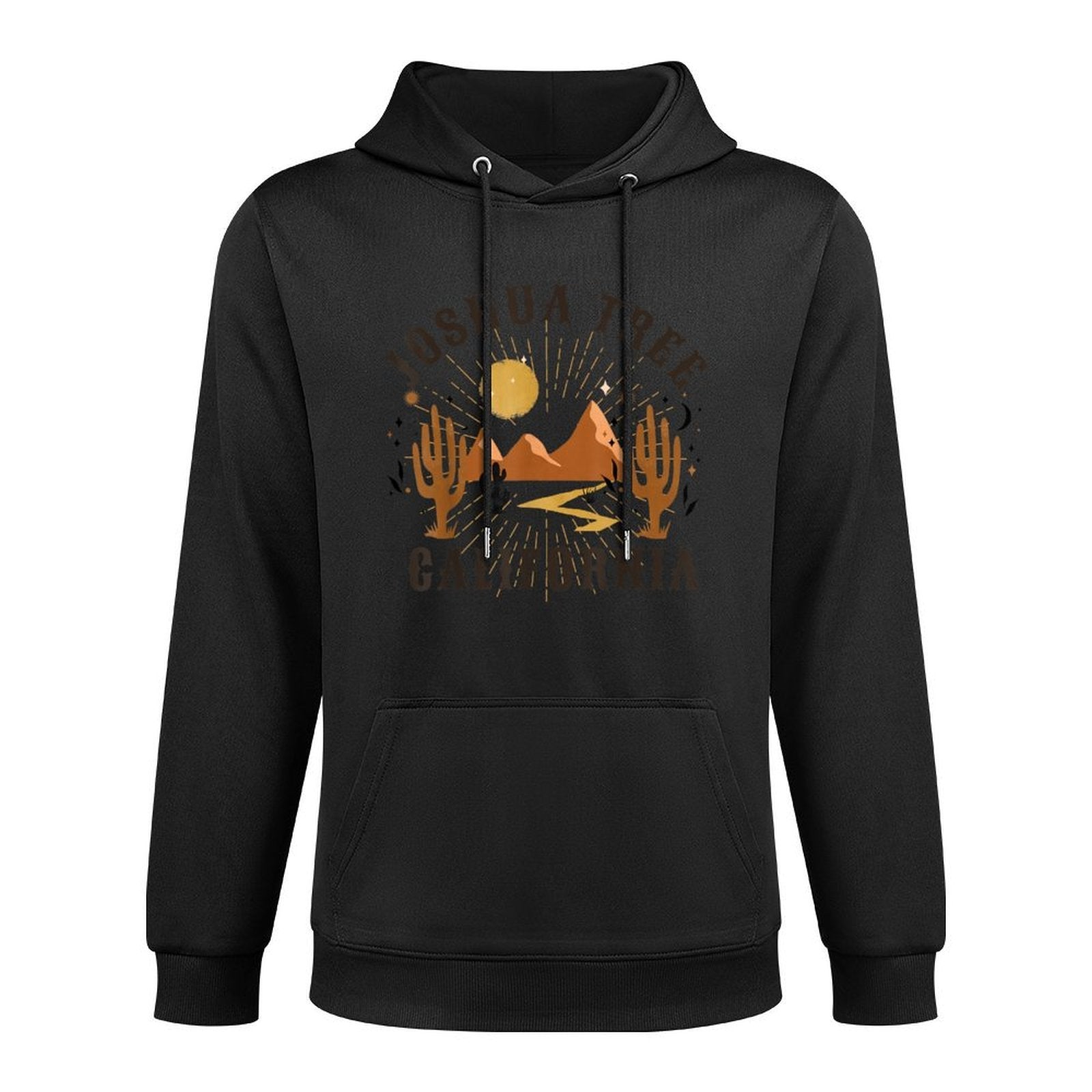 Celestial Boho Desert Landscape Joshua Tree California Medium-Weight Fabric Hoodie