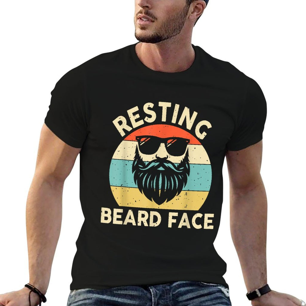 Beard Men Dad Grandpa Resting Beard Face Father’s Day  Soft T-Shirt